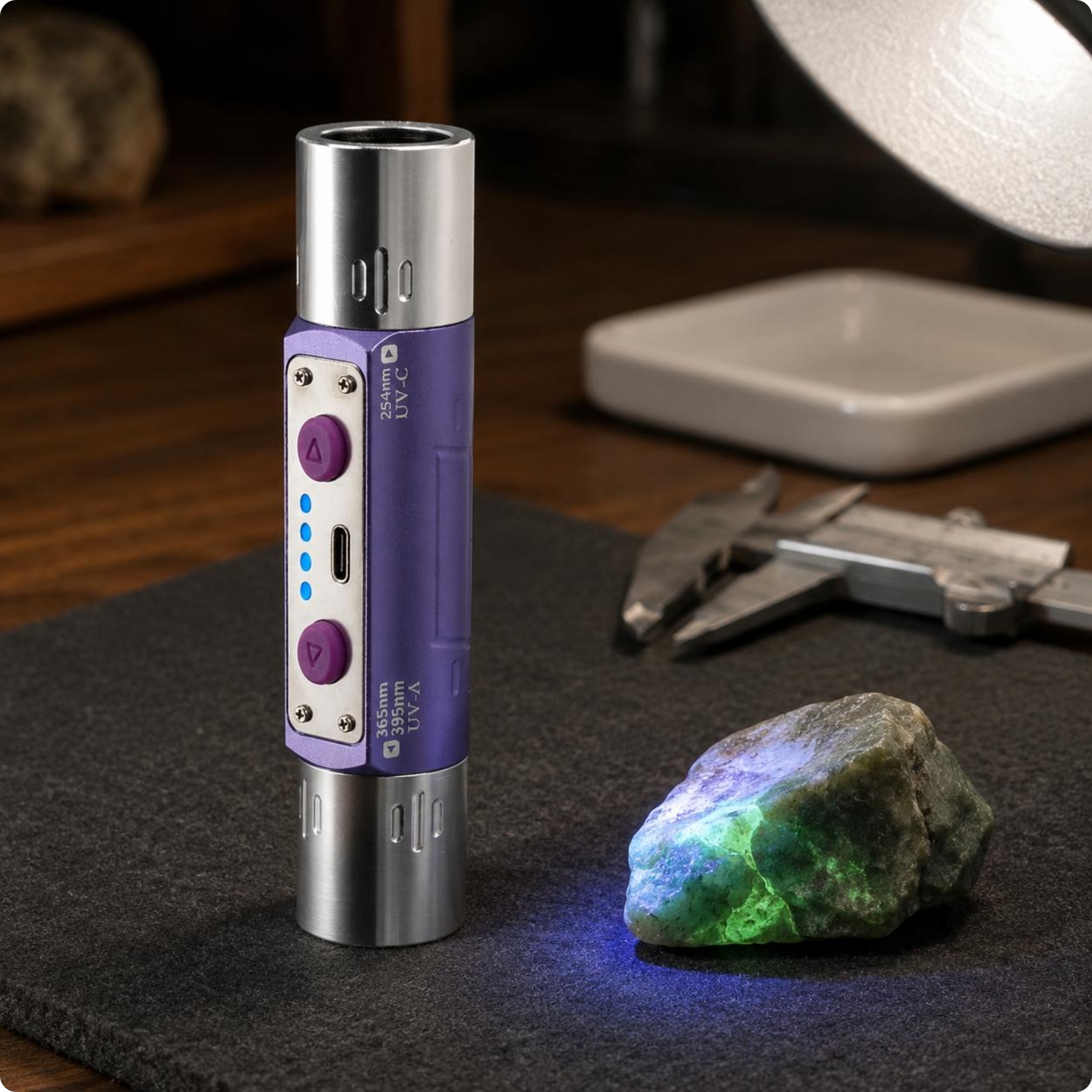 Dual-Wavelength Frequency Flashlight Battery Power Gauge Lights Handheld Tool