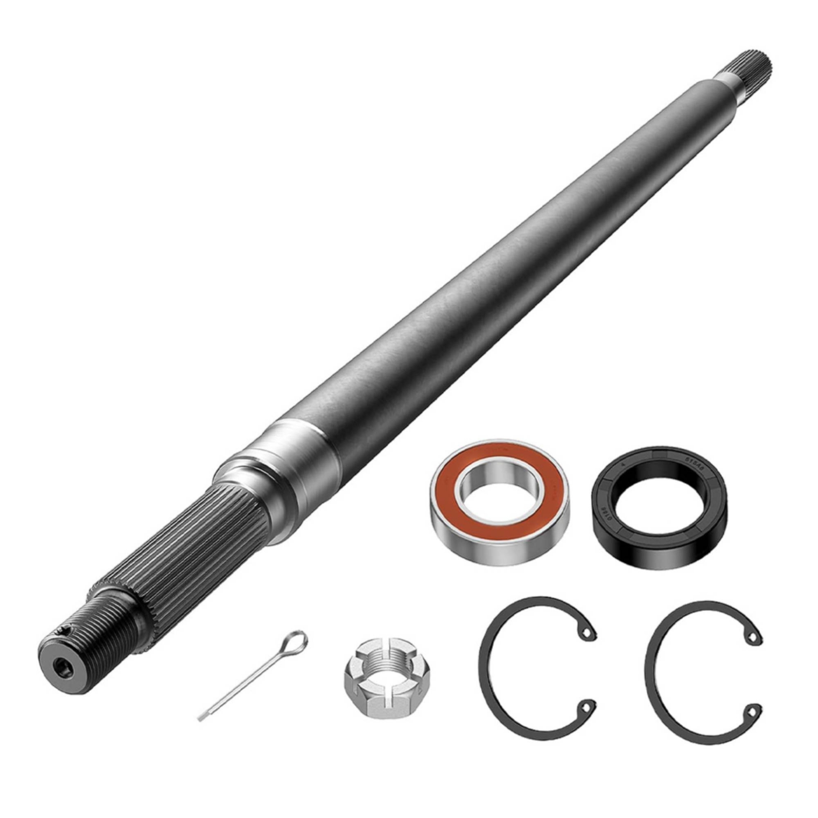 Vehicle Axle Shaft Includes Bearings and Clips Driver Side Axle Shaft Kit Fit Vehicle Part for Mechanics, Technicians, Repair Shop, Garage