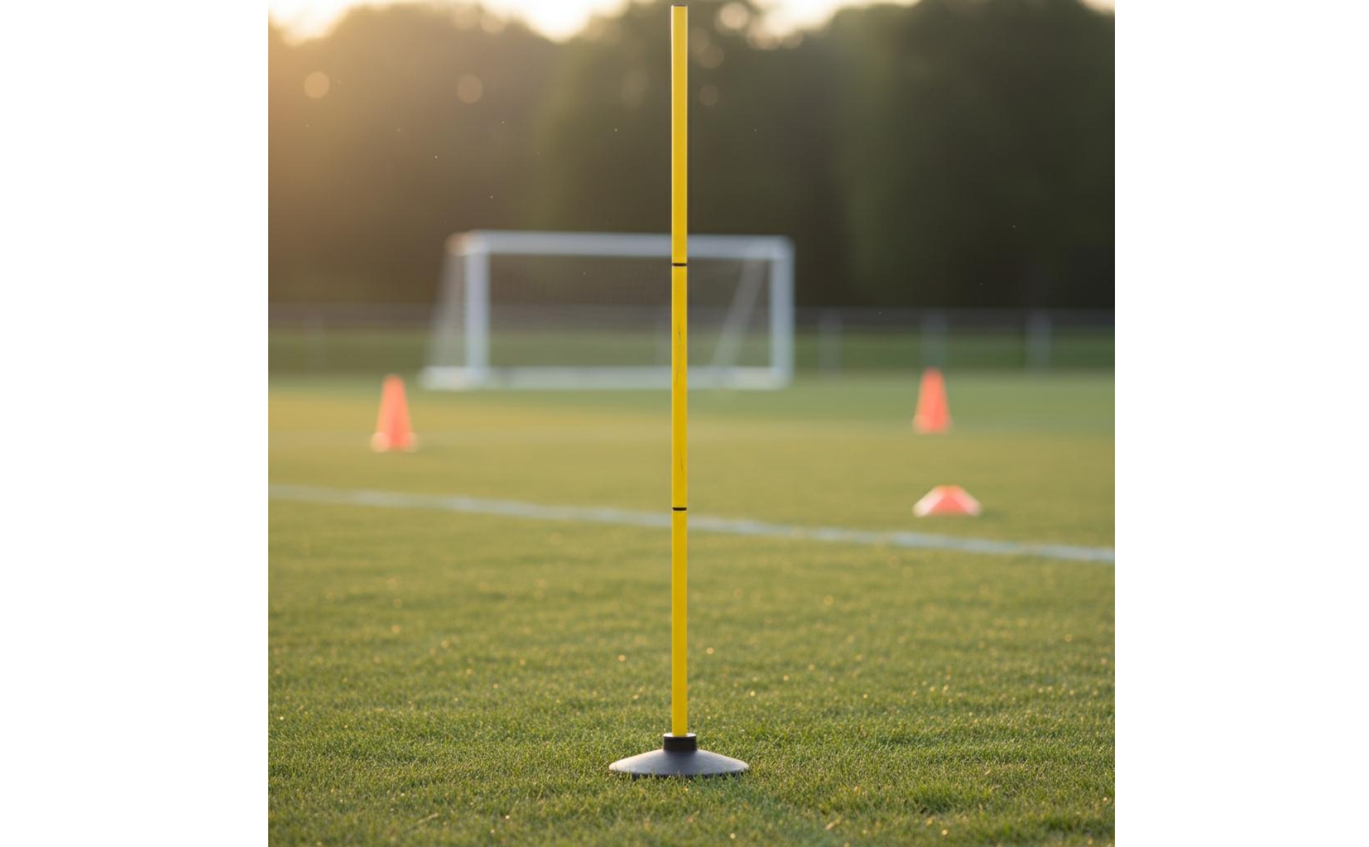 4 Pieces Rubber Base Slalom Pole Stackable Soccer Dribbling Pole Portable