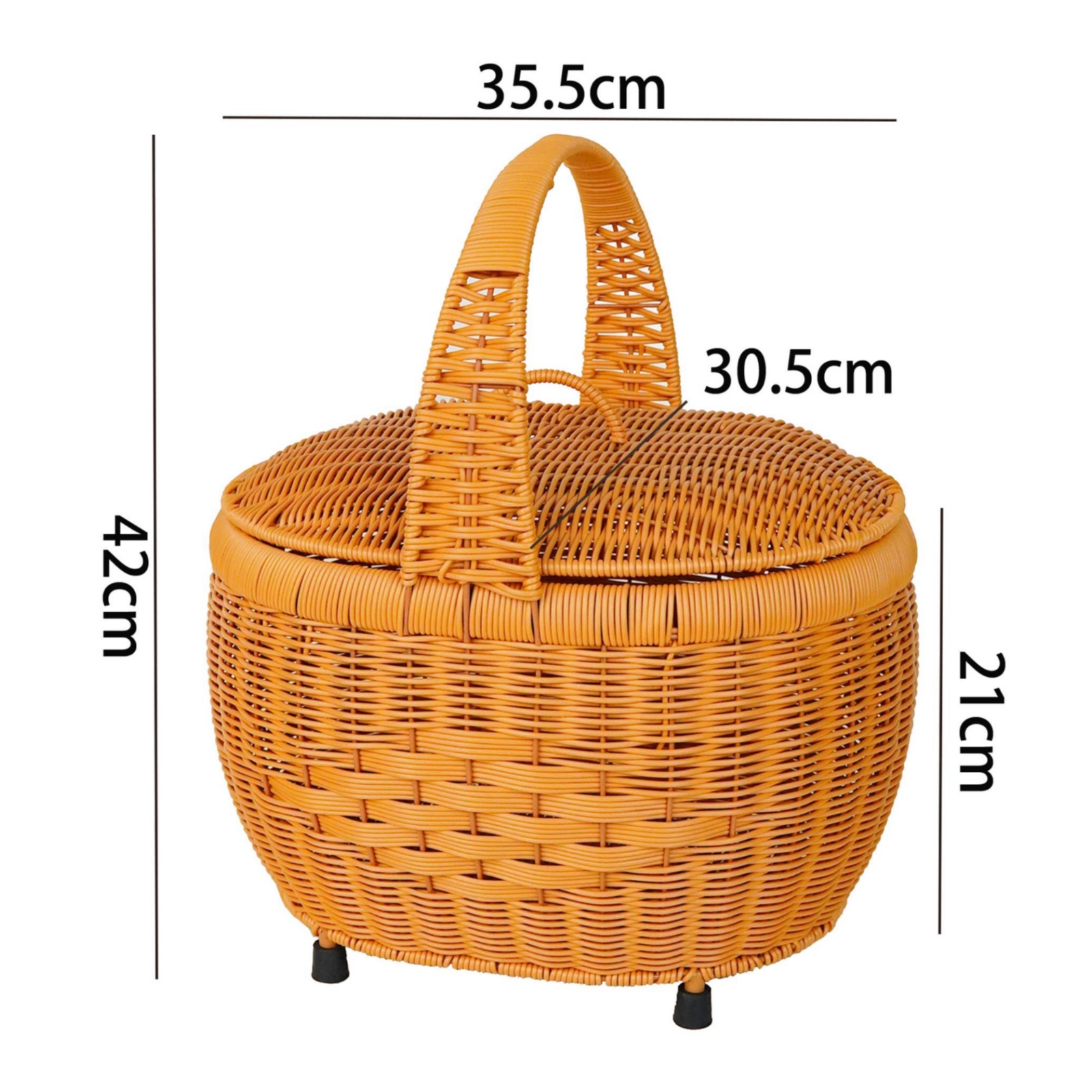 Lidded Outdoor Meal Container Long-Lasting Wicker Outdoor Meal Container