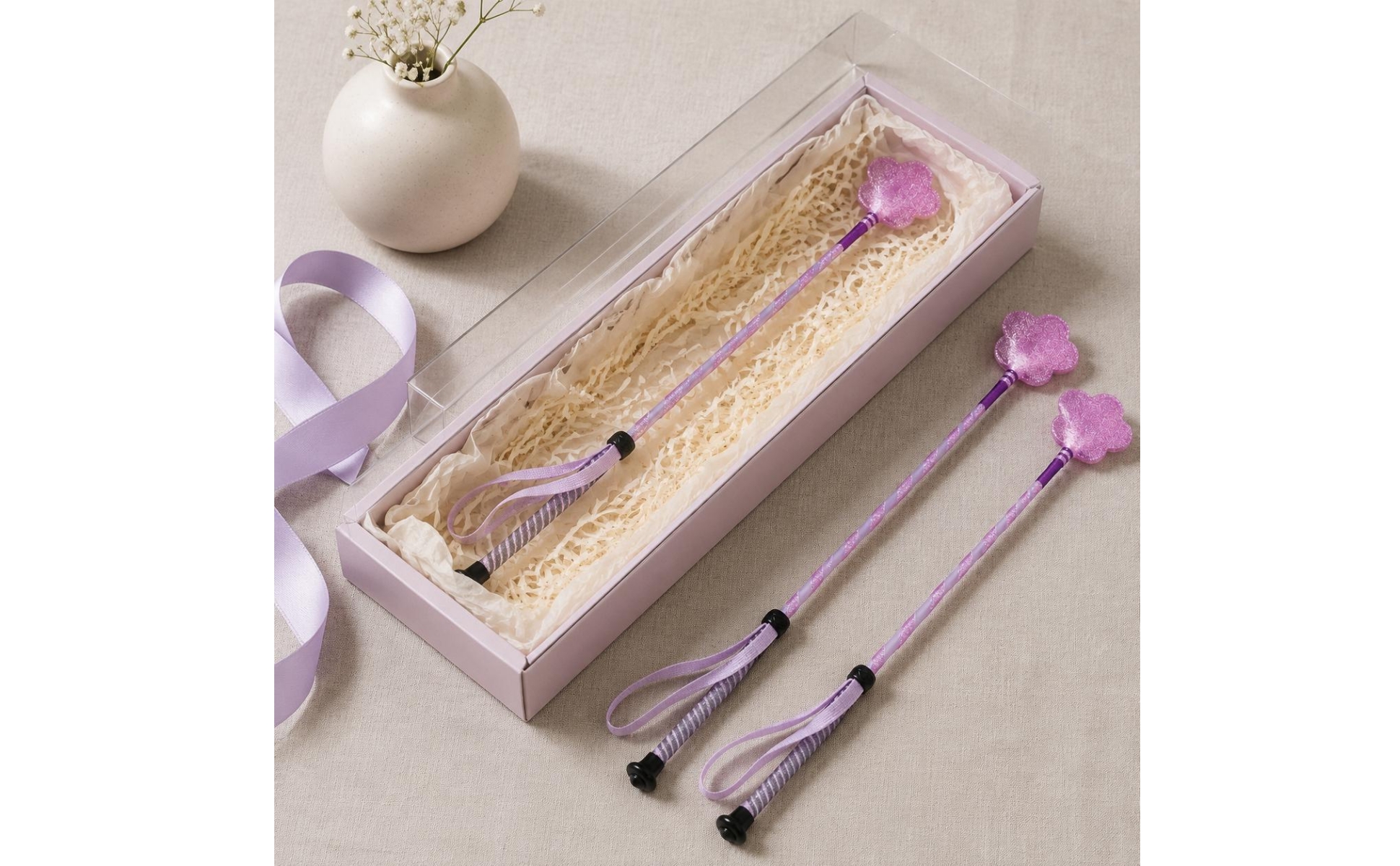 Children's Riding Whip Glittery Pink Riding Whip Braided Look