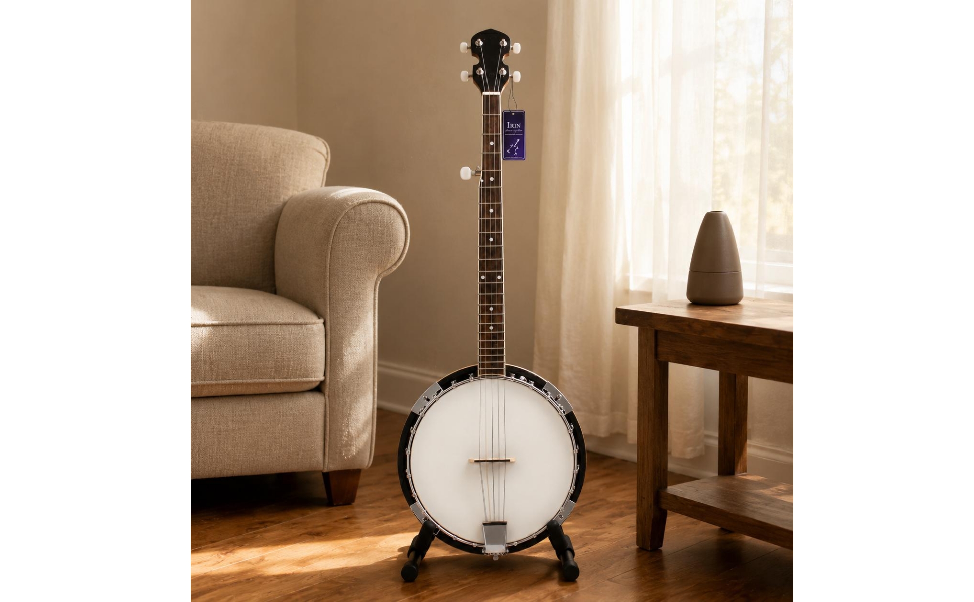5-Saitiges Banjo Ahornhals Banjo mit rundem Korpus Sapeli-Seiten