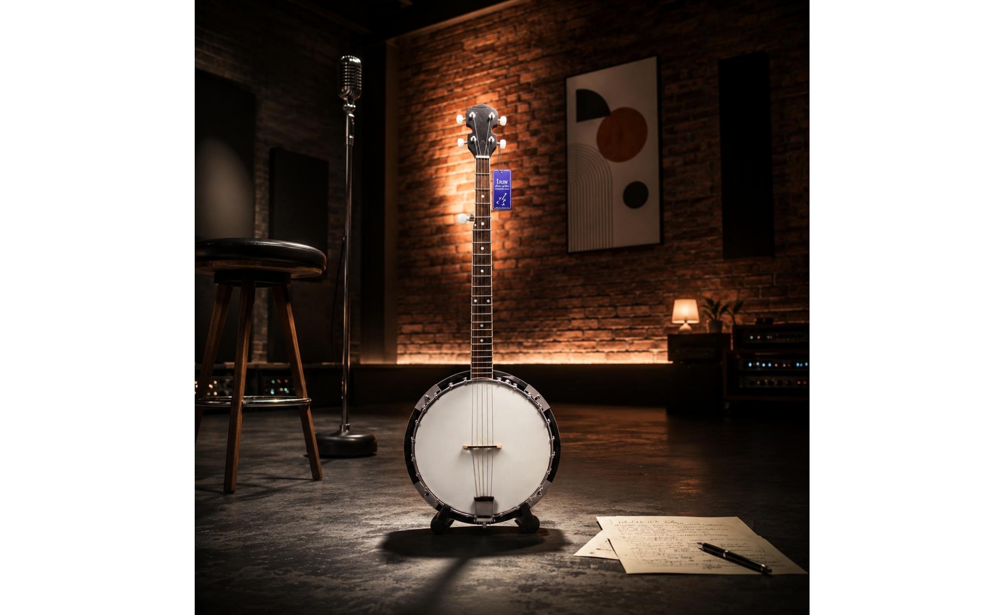 5-Saitiges Banjo Ahornhals Banjo mit rundem Korpus Sapeli-Seiten