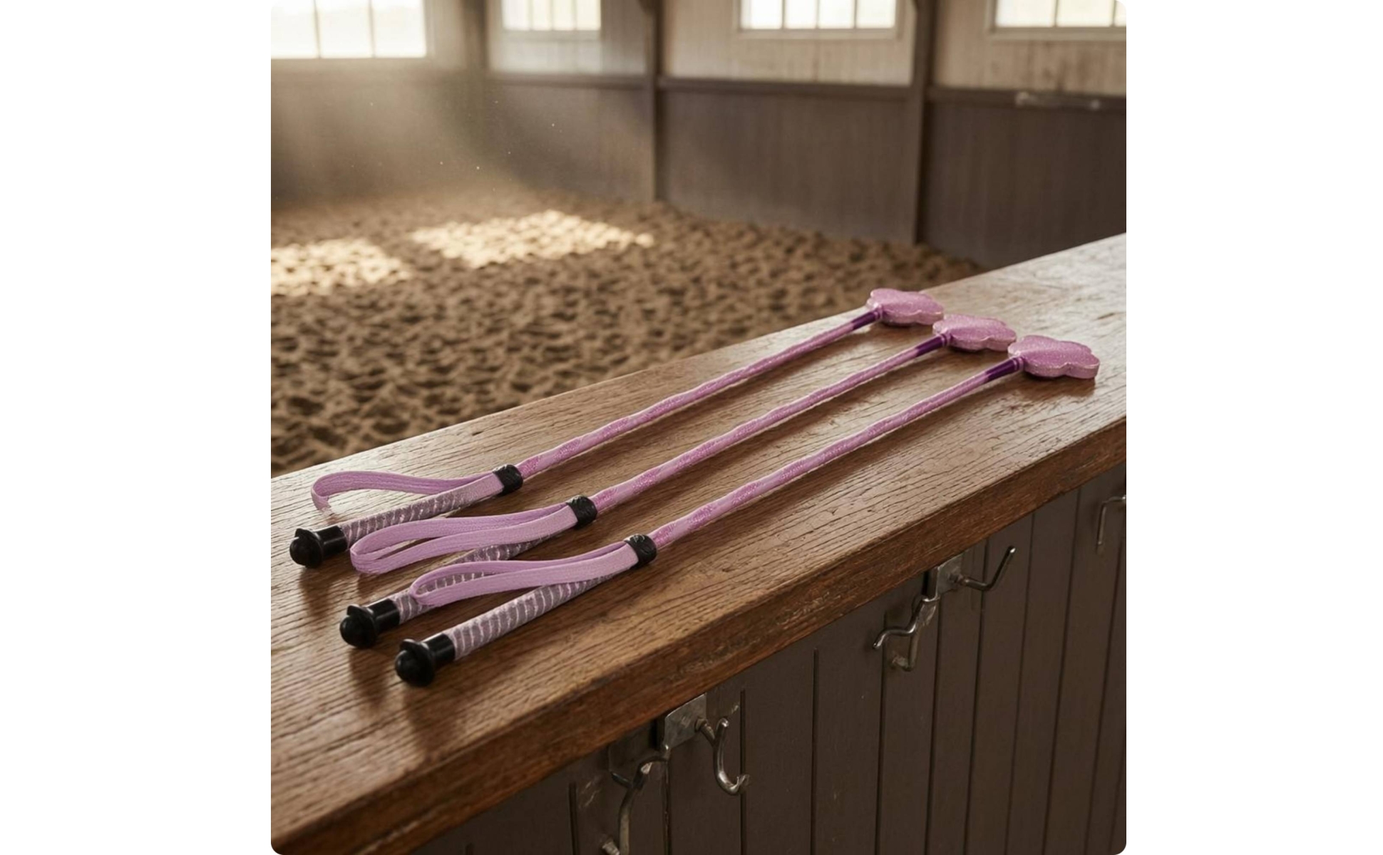 Children's Riding Whip Glittery Pink Riding Whip Braided Look