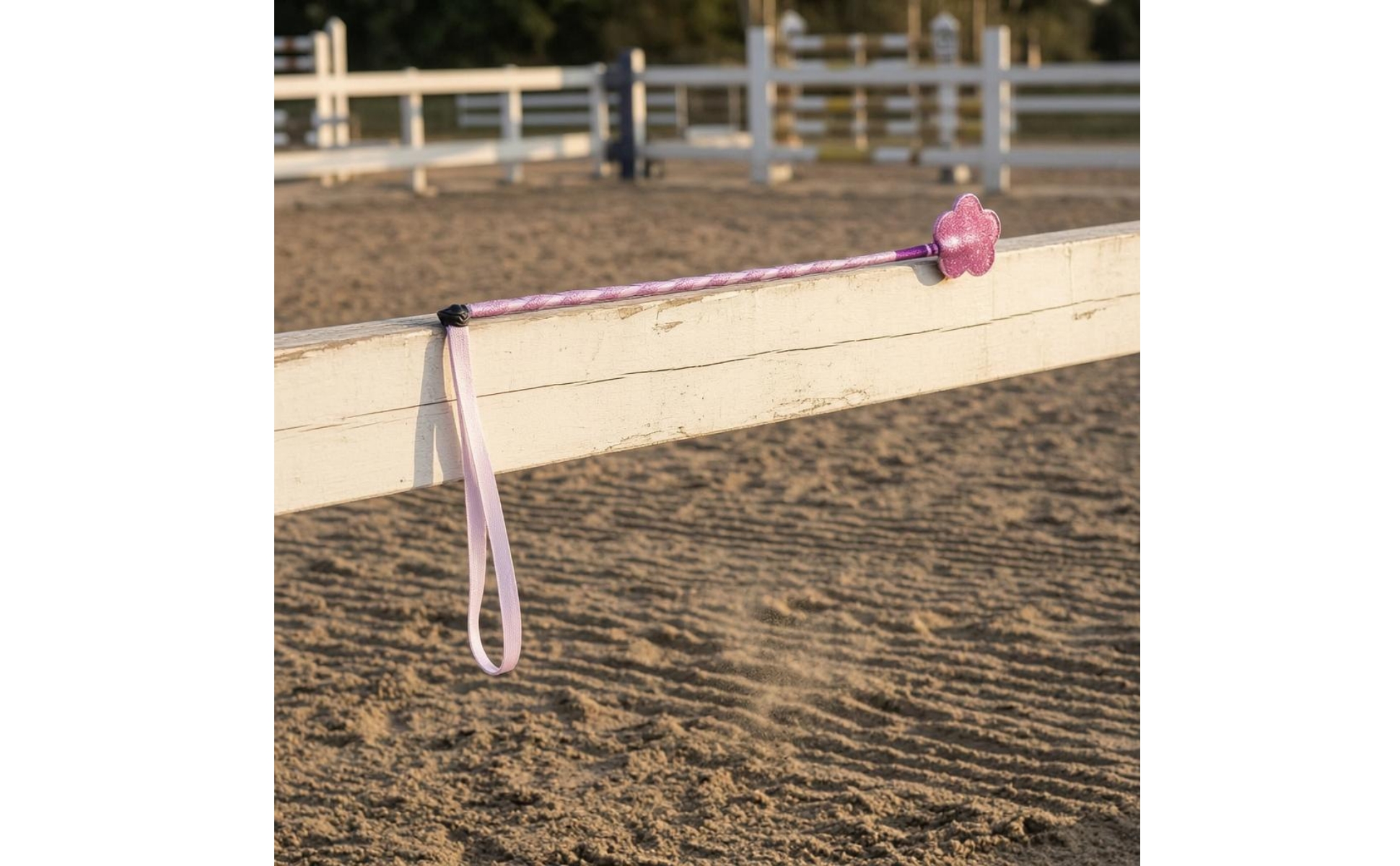 Children's Riding Whip Glittery Pink Riding Whip Braided Look