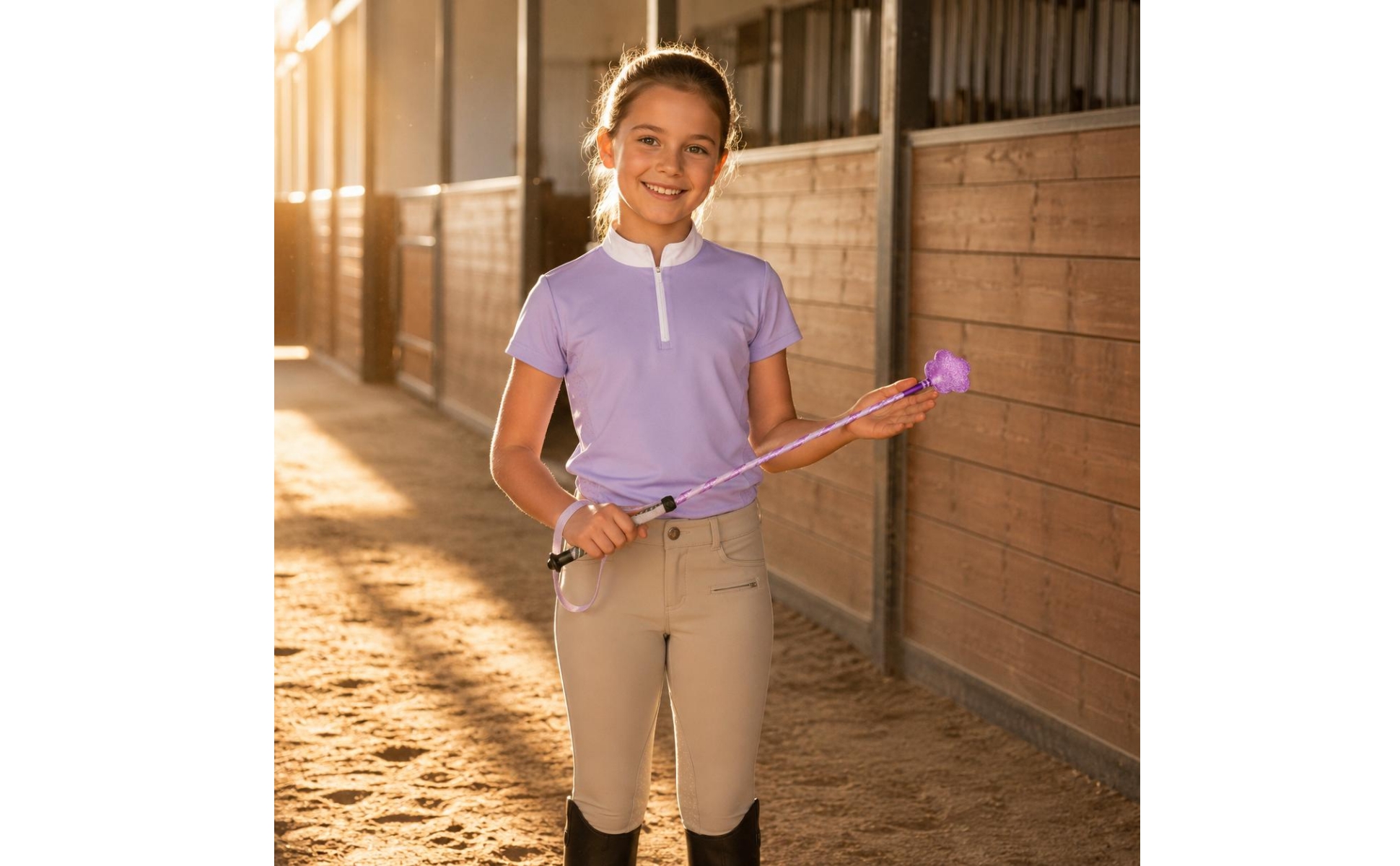 Children's Riding Whip Glittery Pink Riding Whip Braided Look