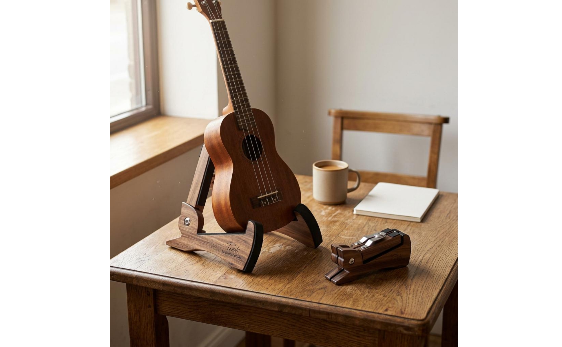 Foldable Ukulele Stand Solid Wood Foldable Violin Stand Padded Feel Points