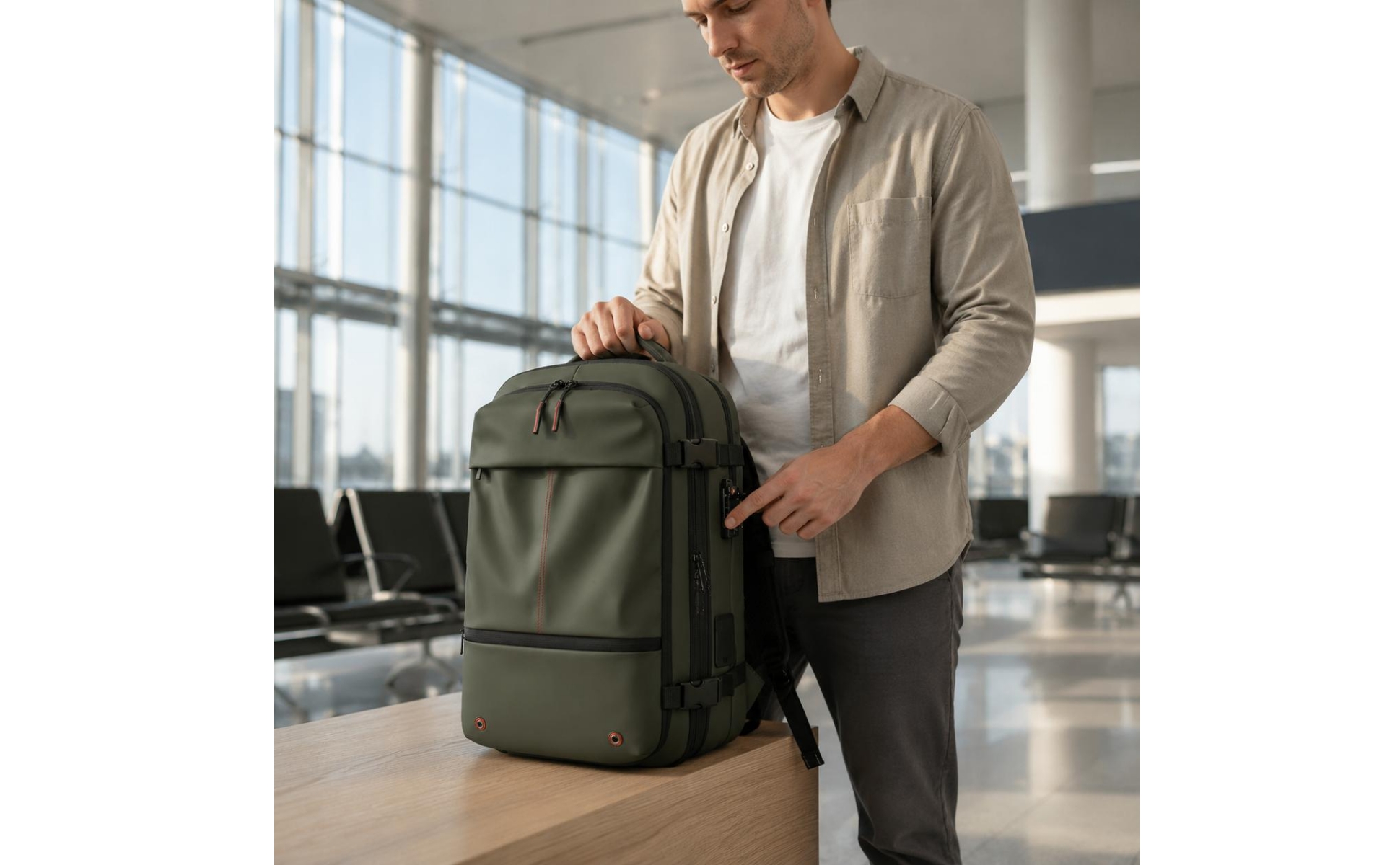 Compression Travel Backpack Laptop Compartment Vacuum Backpack Large Capacity