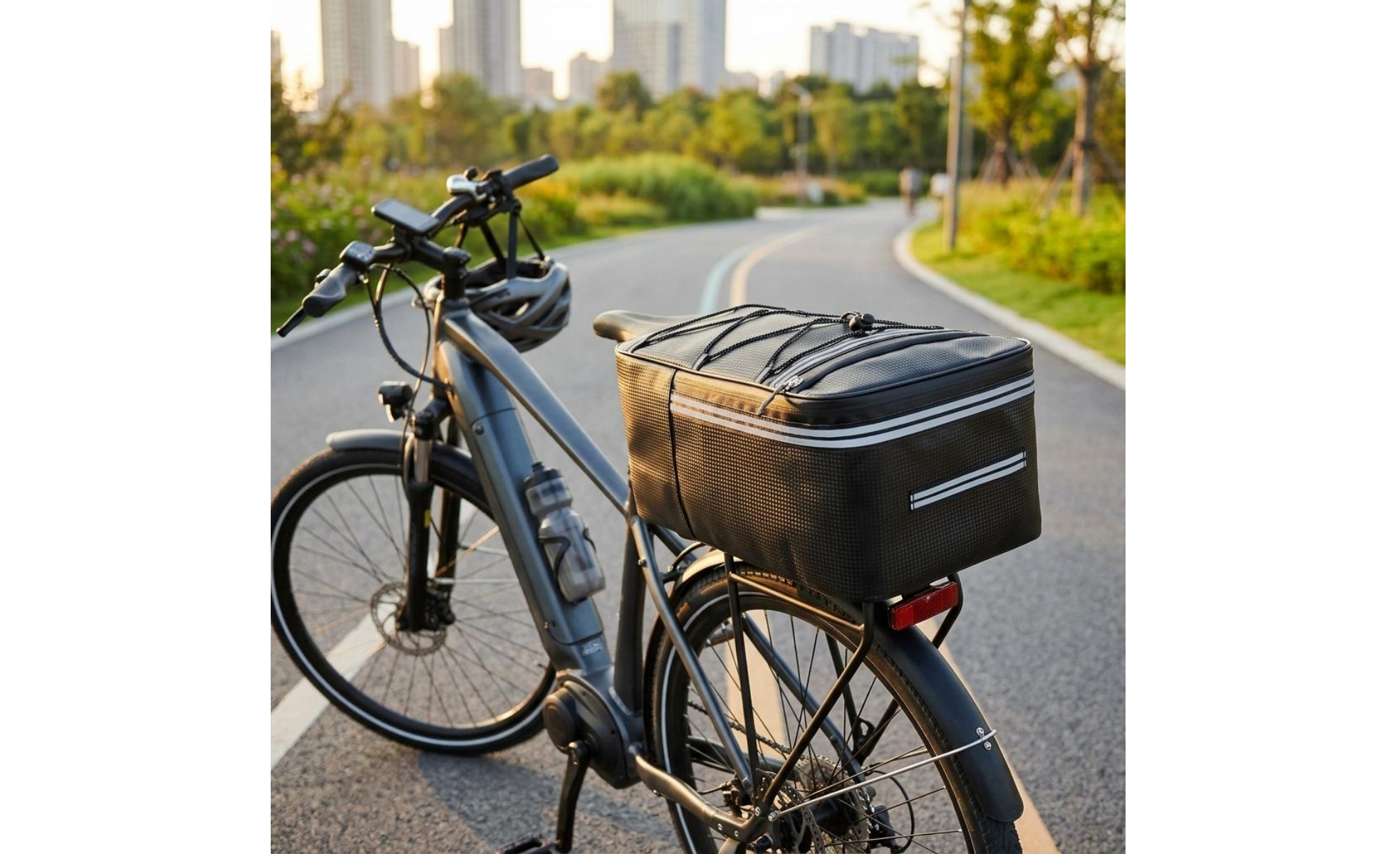 Waterproof Bike Rack Bag Reflective Rear Rack Bag Elastic Bungee Net