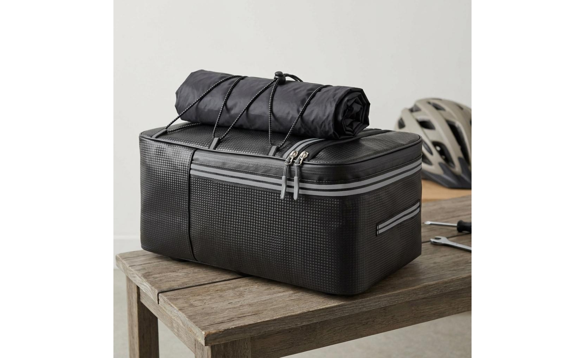 Waterproof Bike Rack Bag Reflective Rear Rack Bag Elastic Bungee Net