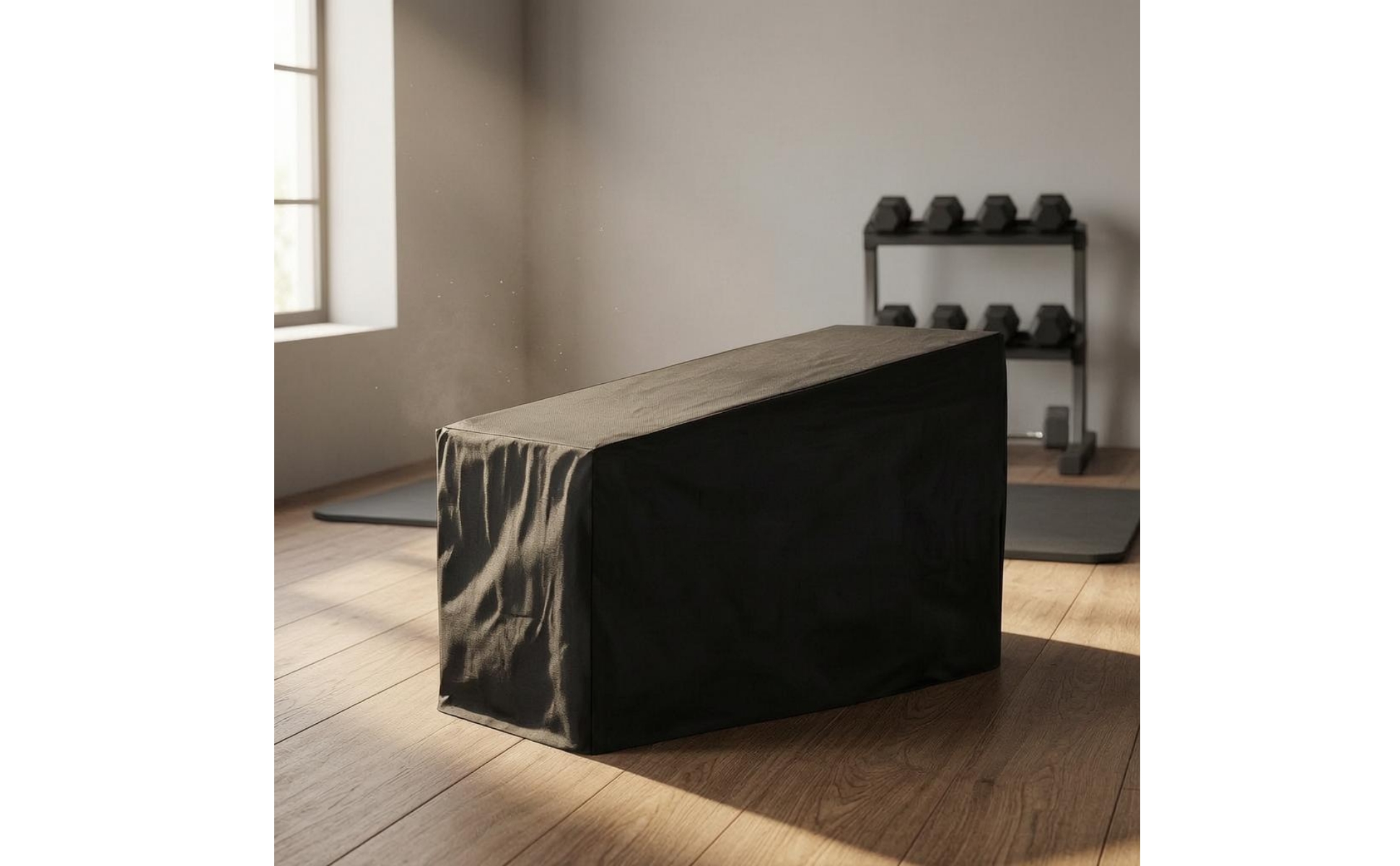 Shielding Dust Cover Black Exercise Equipment Cover Stitched Seams