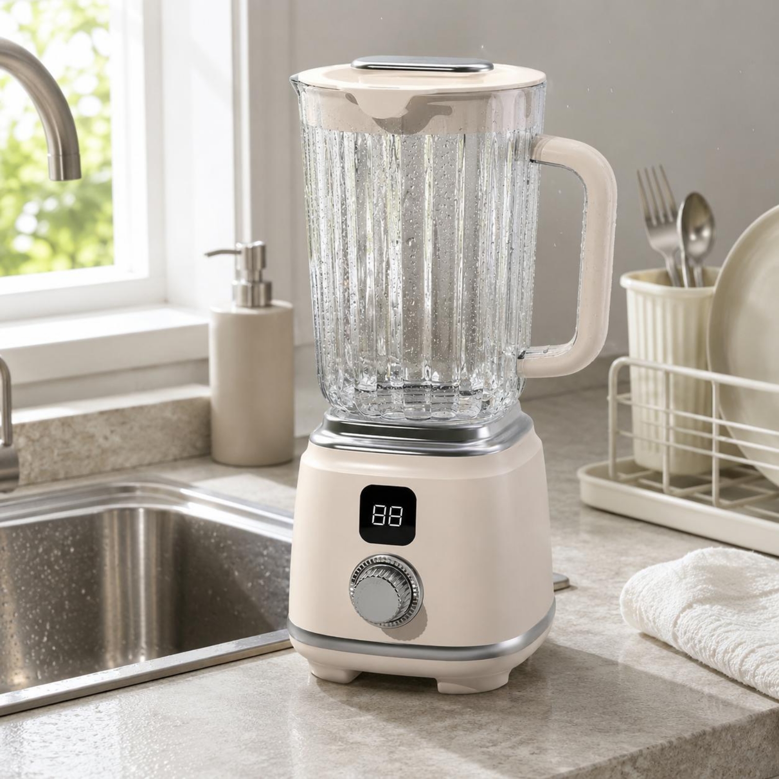 Fruchtmix-Mixer gerippt Eiscrusher-Mixer Drehknopf - Produktbild 3