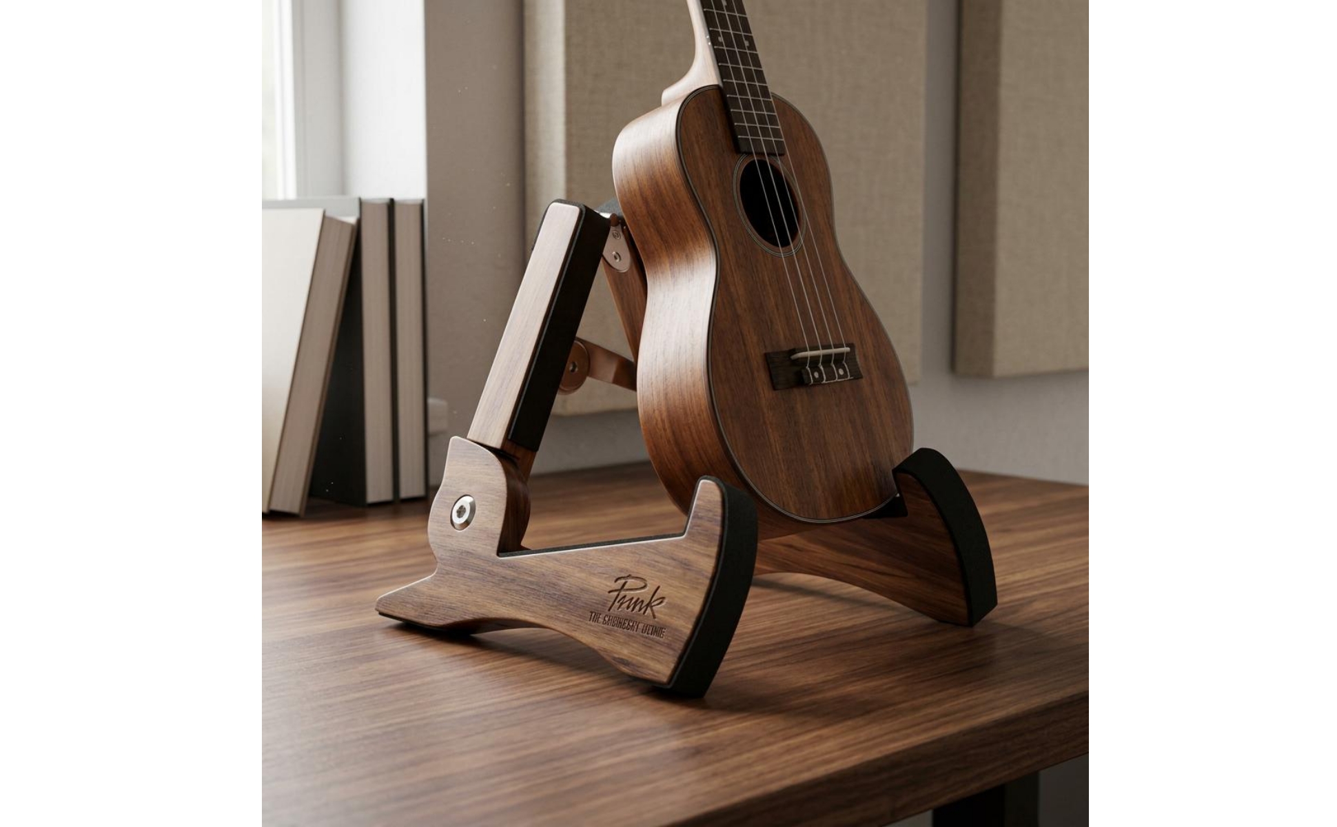Foldable Ukulele Stand Solid Wood Foldable Violin Stand Padded Feel Points