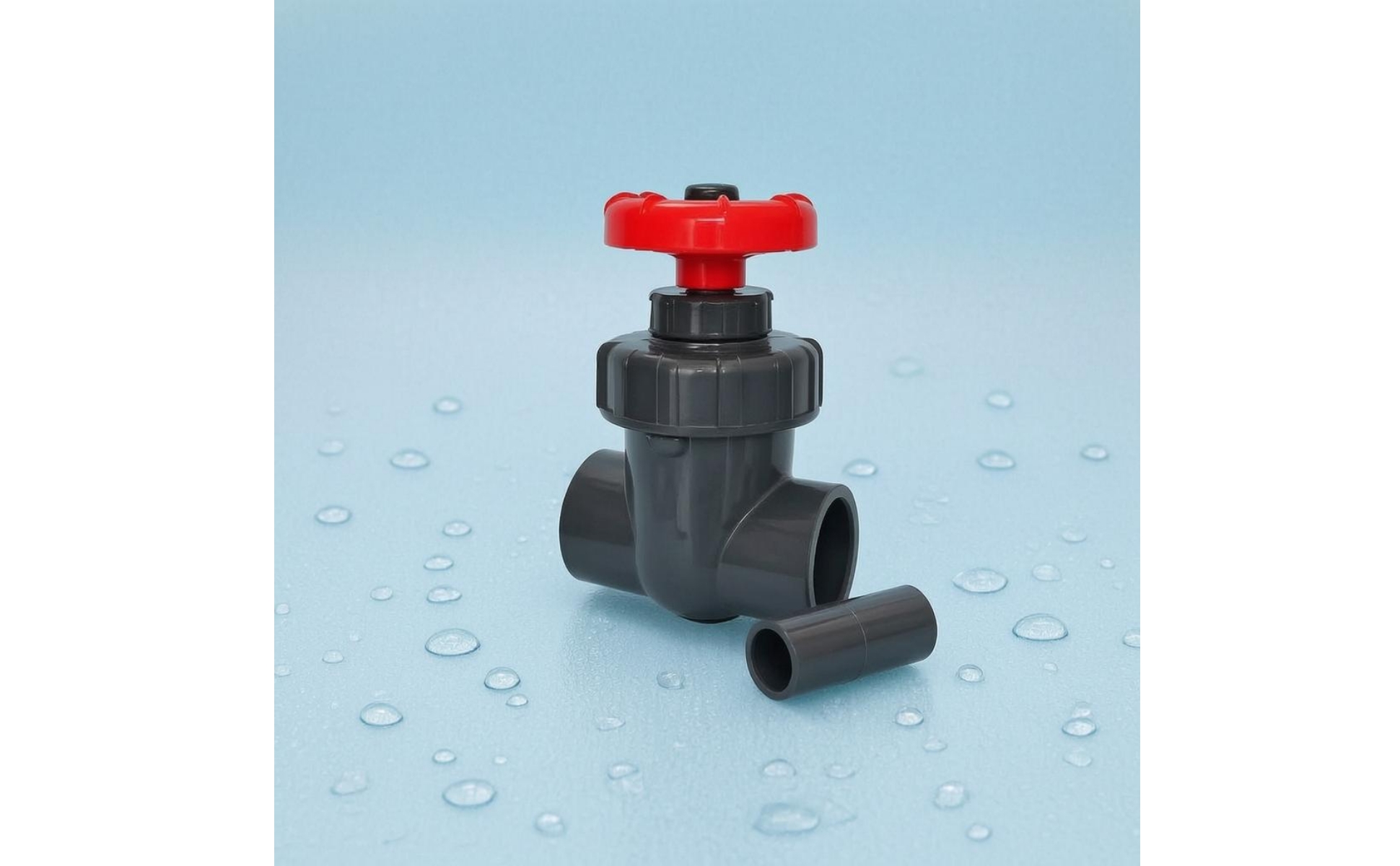 Aquarium Gate Valve Red Handwheel PVC Gate Valve Compact