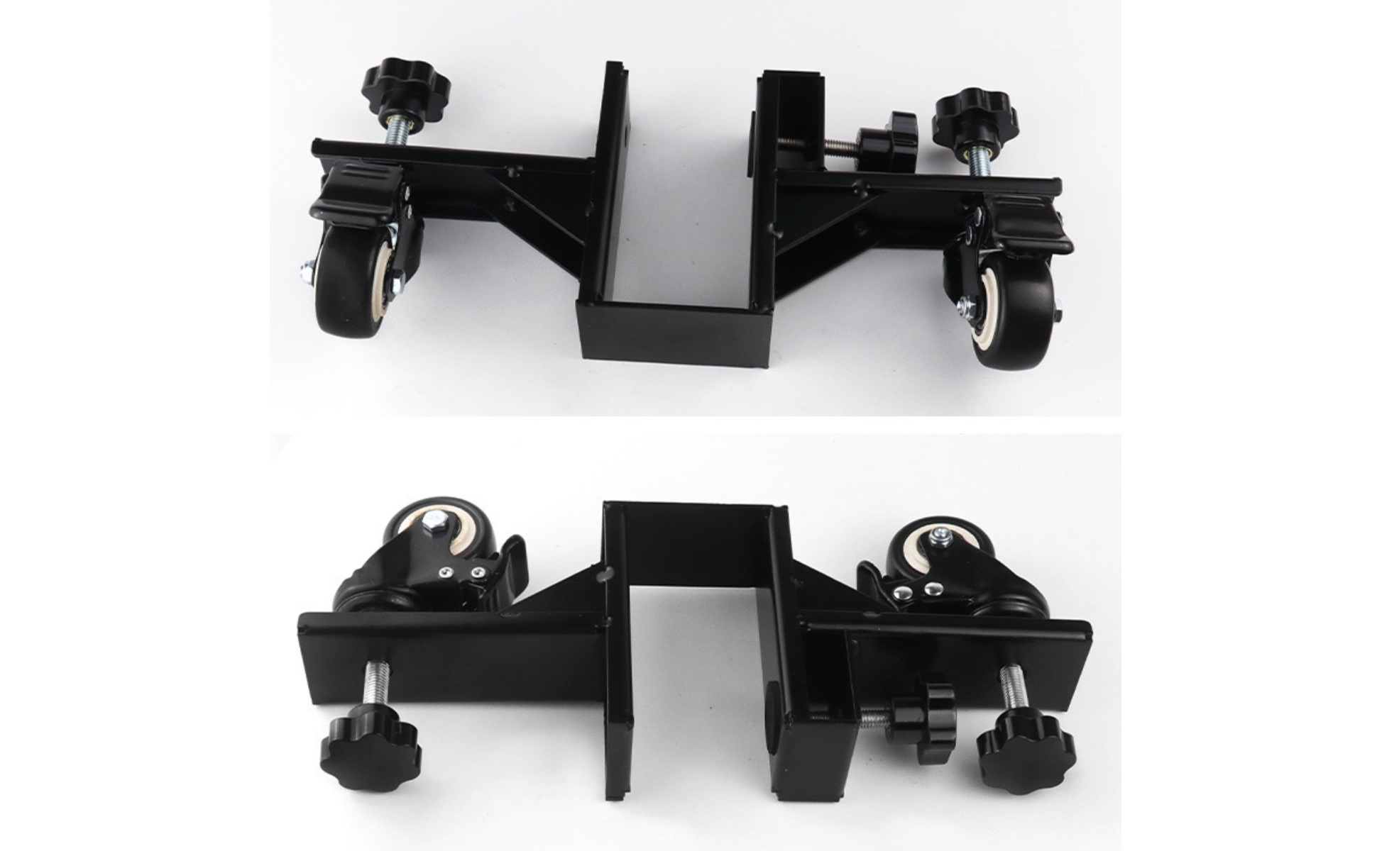 Door Panel Trolley Sliding Rollers Adjustable Clamping Trolley Black Metal