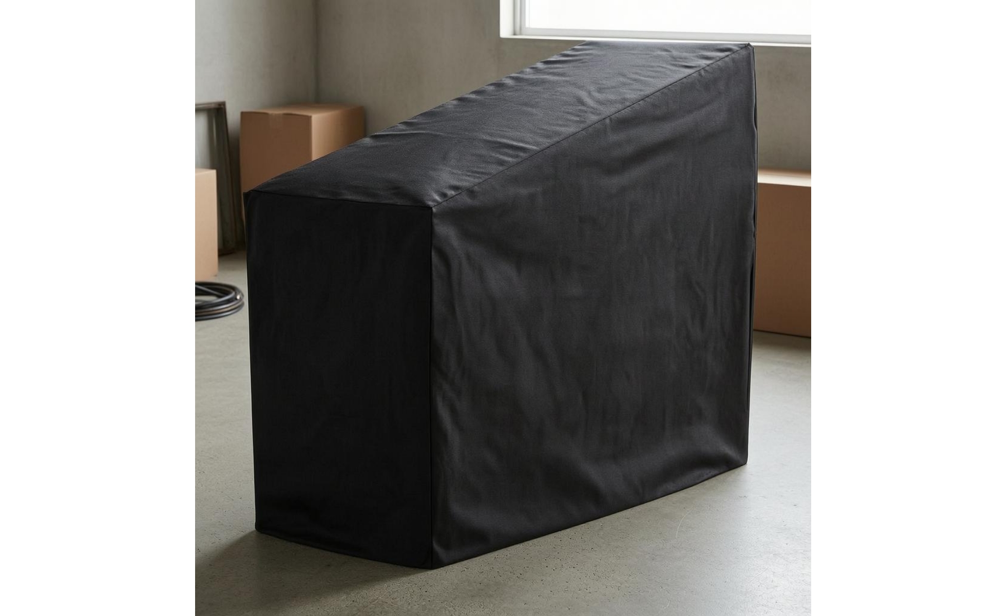 Shielding Dust Cover Black Exercise Equipment Cover Stitched Seams
