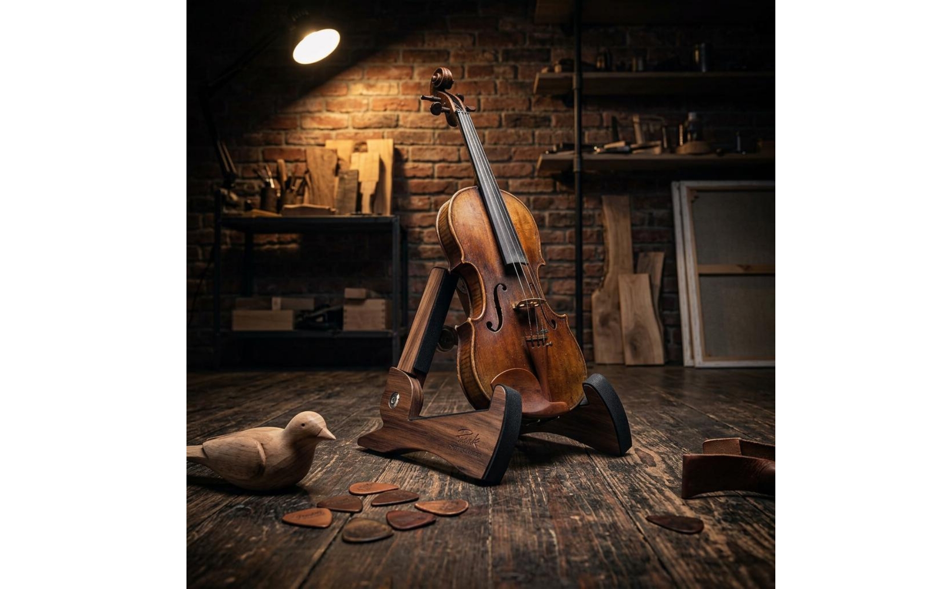 Foldable Ukulele Stand Solid Wood Foldable Violin Stand Padded Feel Points