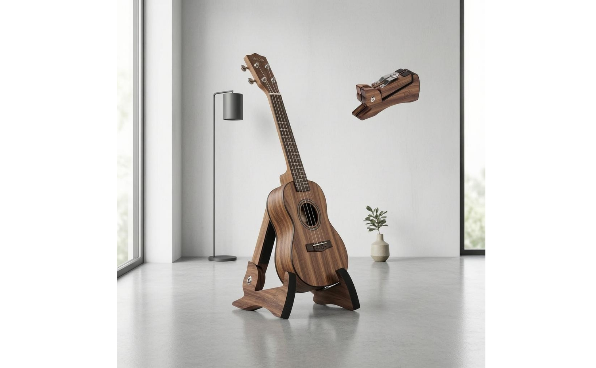 Foldable Ukulele Stand Solid Wood Foldable Violin Stand Padded Feel Points