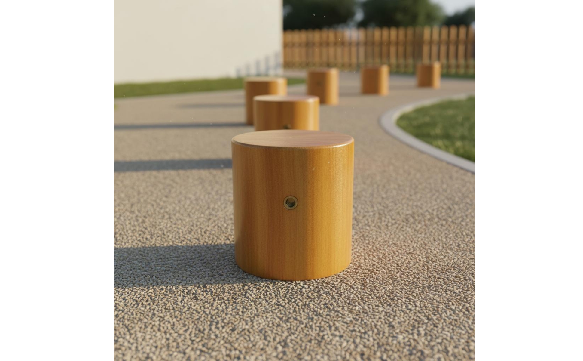 3 Pieces Wooden Balance Stump Painted Finish Sensory Walking Block Solid Wood