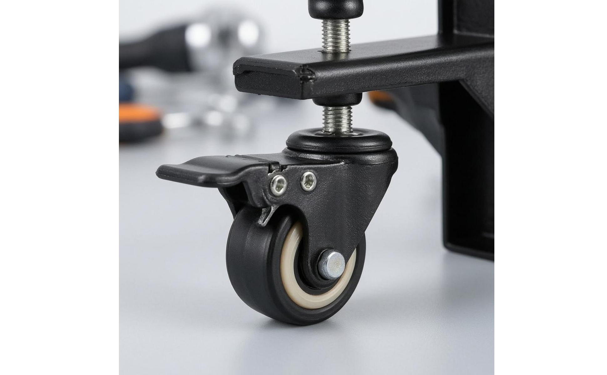 Door Panel Trolley Sliding Rollers Adjustable Clamping Trolley Black Metal