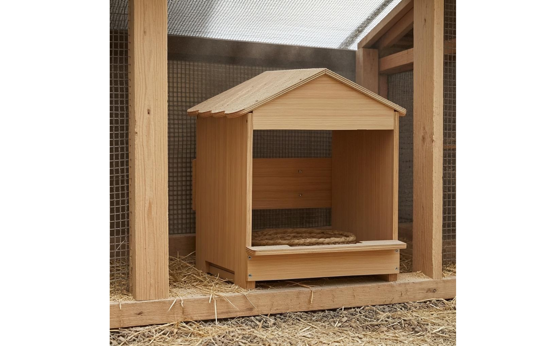 Fowl Nest Box Natural Wood Finish Wall-Mountable Nesting Box Unobstructed Front