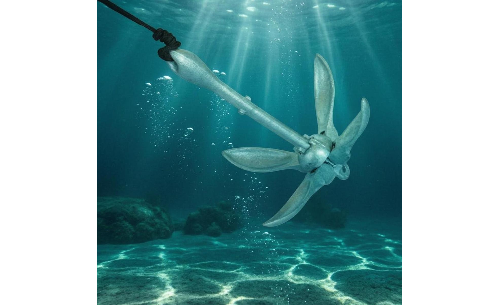 1.5 Kg Boat Anchor Rope Set Space-Saving Design Foldable Steel Anchor for Lake