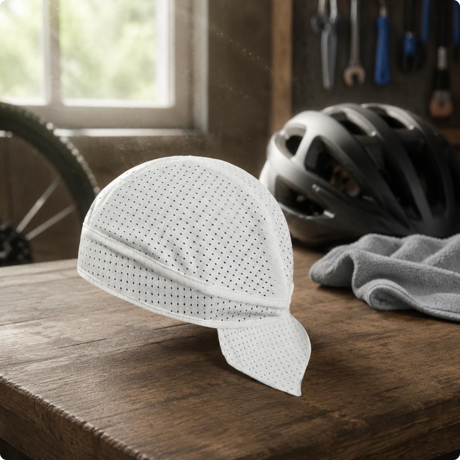 Piratenkopftuch Fürs Radfahren Kühlend Netz-Helmkappe Leicht für unter Dem Helm