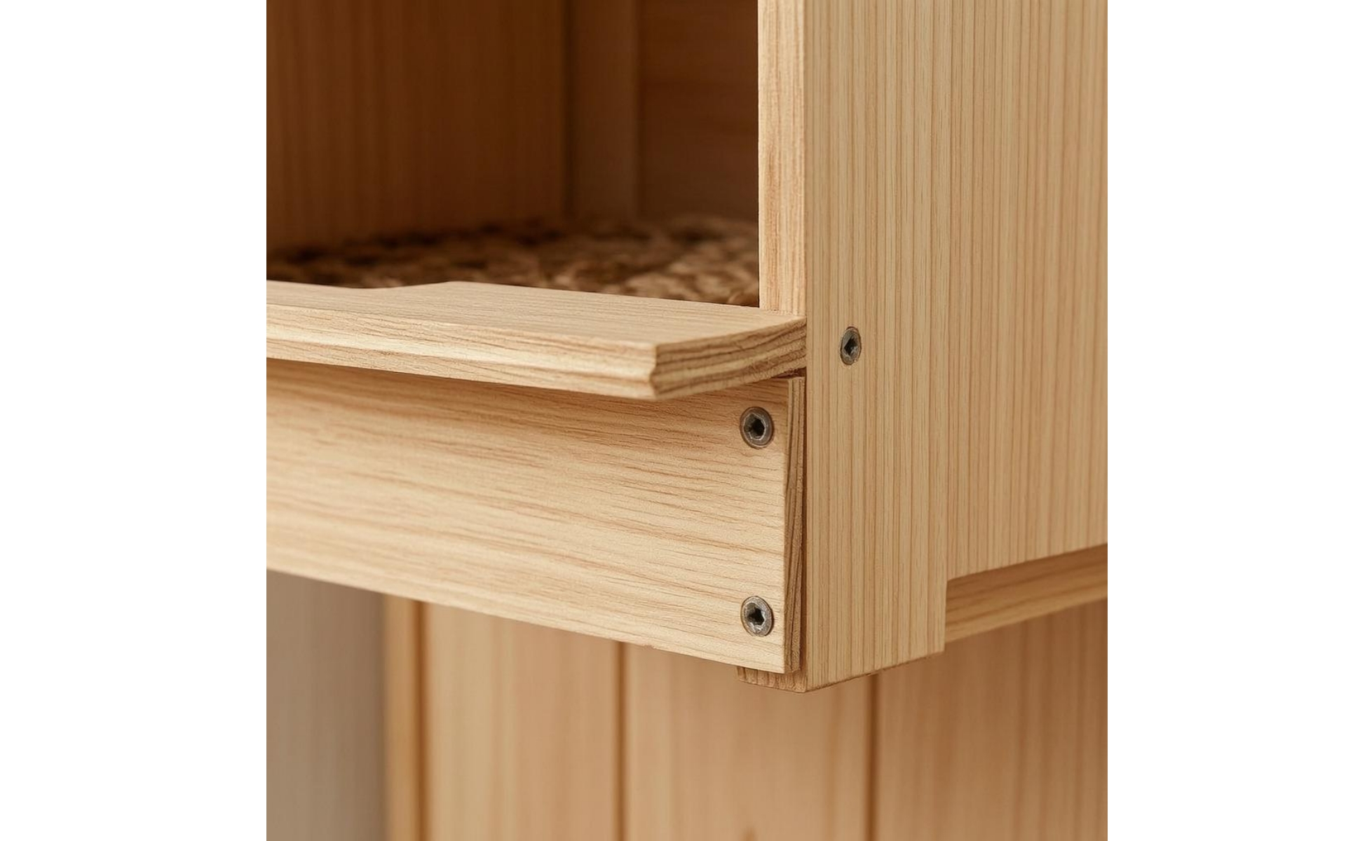 Fowl Nest Box Natural Wood Finish Wall-Mountable Nesting Box Unobstructed Front