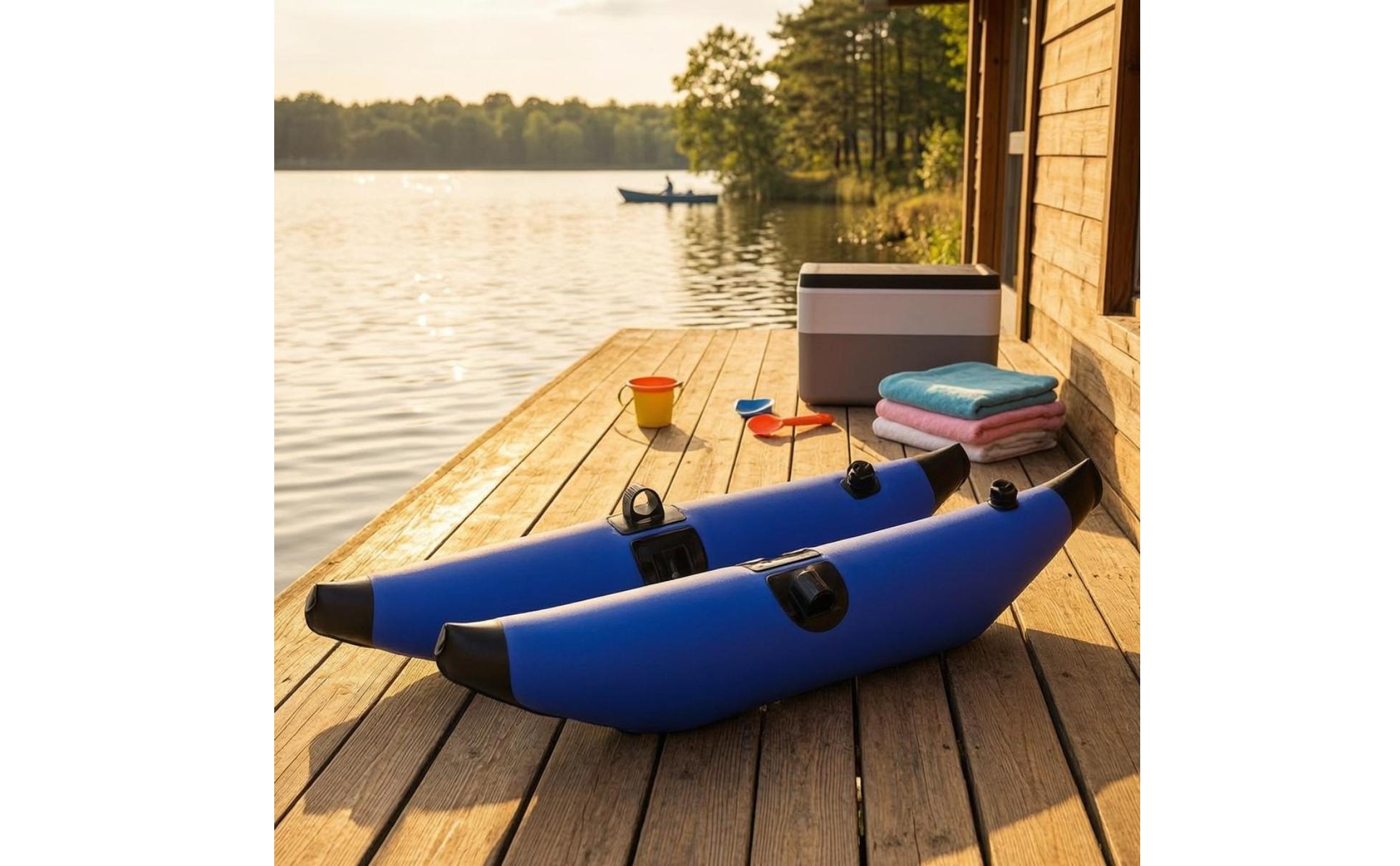 2 Pieces Ponton Kayak Gonflable Tubulaire Gonflable de Kayak