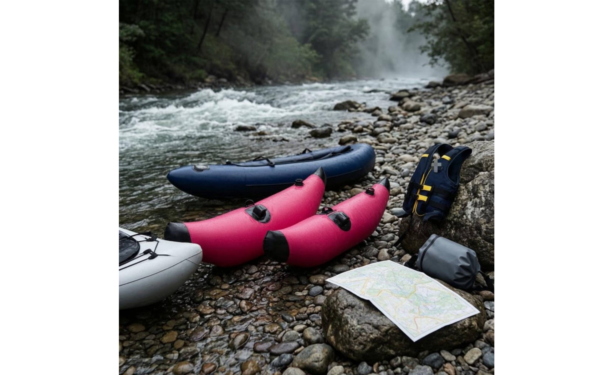 2 Pieces Ponton Kayak Gonflable Tubulaire Gonflable de Kayak