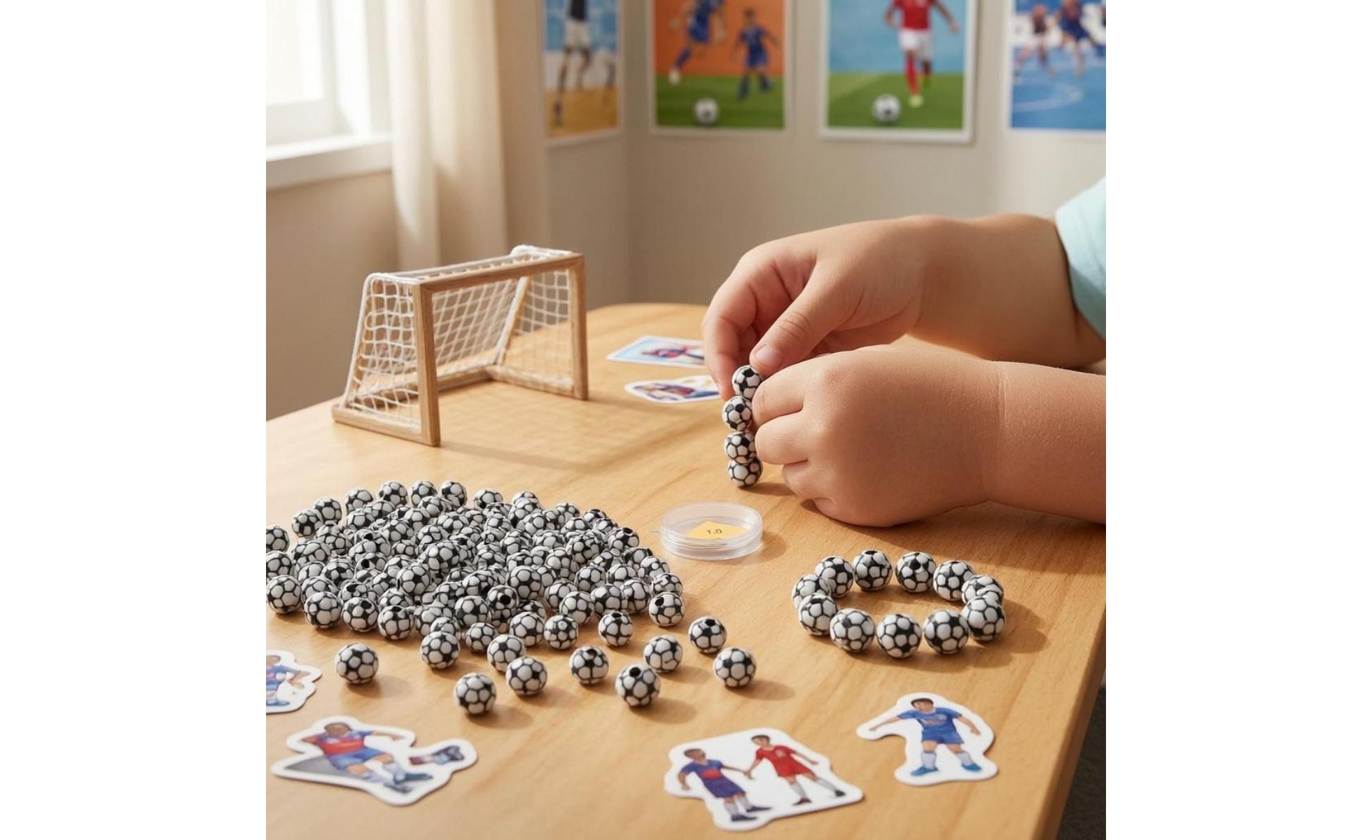 100 Pieces Acrylic Football Beads 12 Mm Football Beads Through Hole