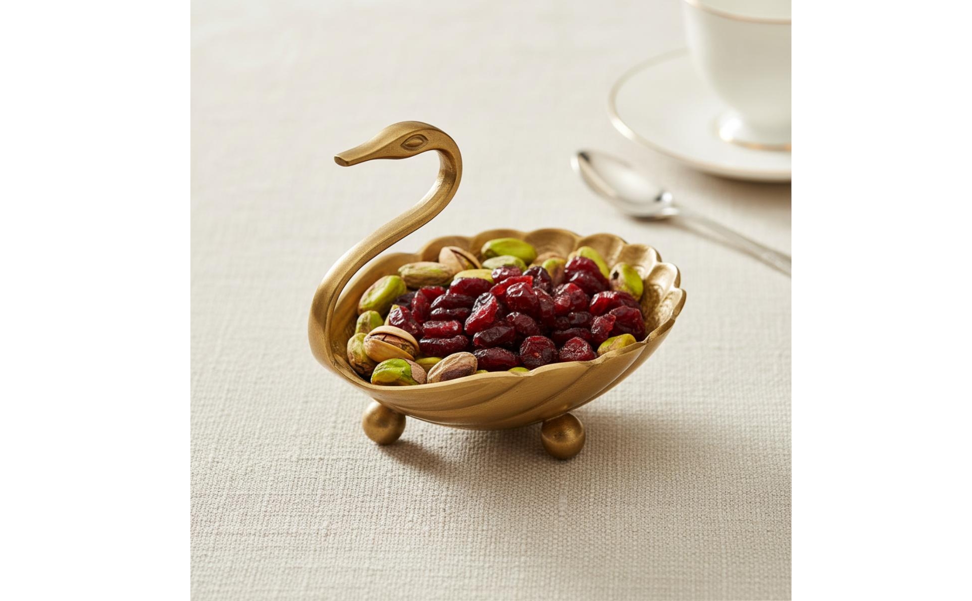 Swan Tray Brass Tray Curved Neck Handle