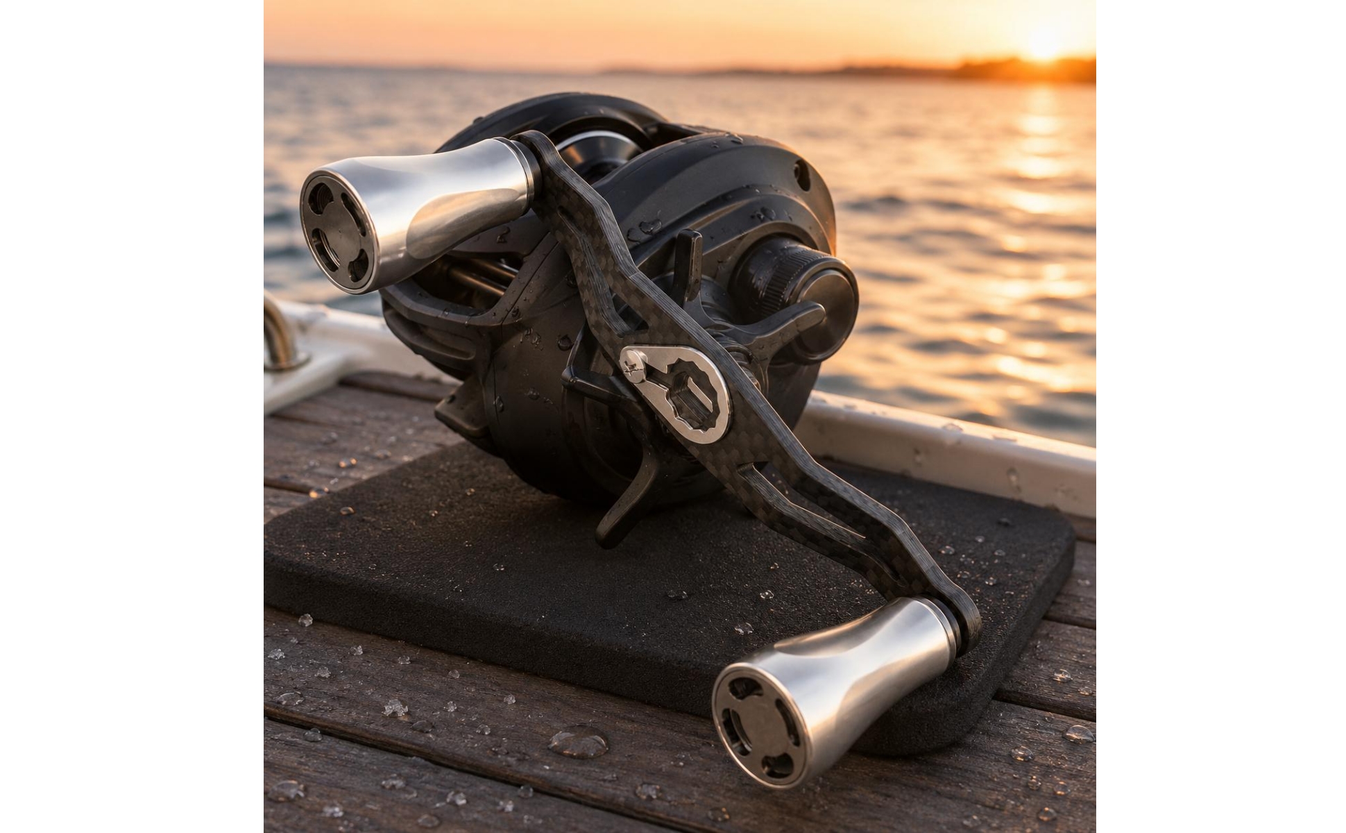 Fishing Reel Replacement Handle Metal Bearing Knob Carbon Fiber Reel Handle