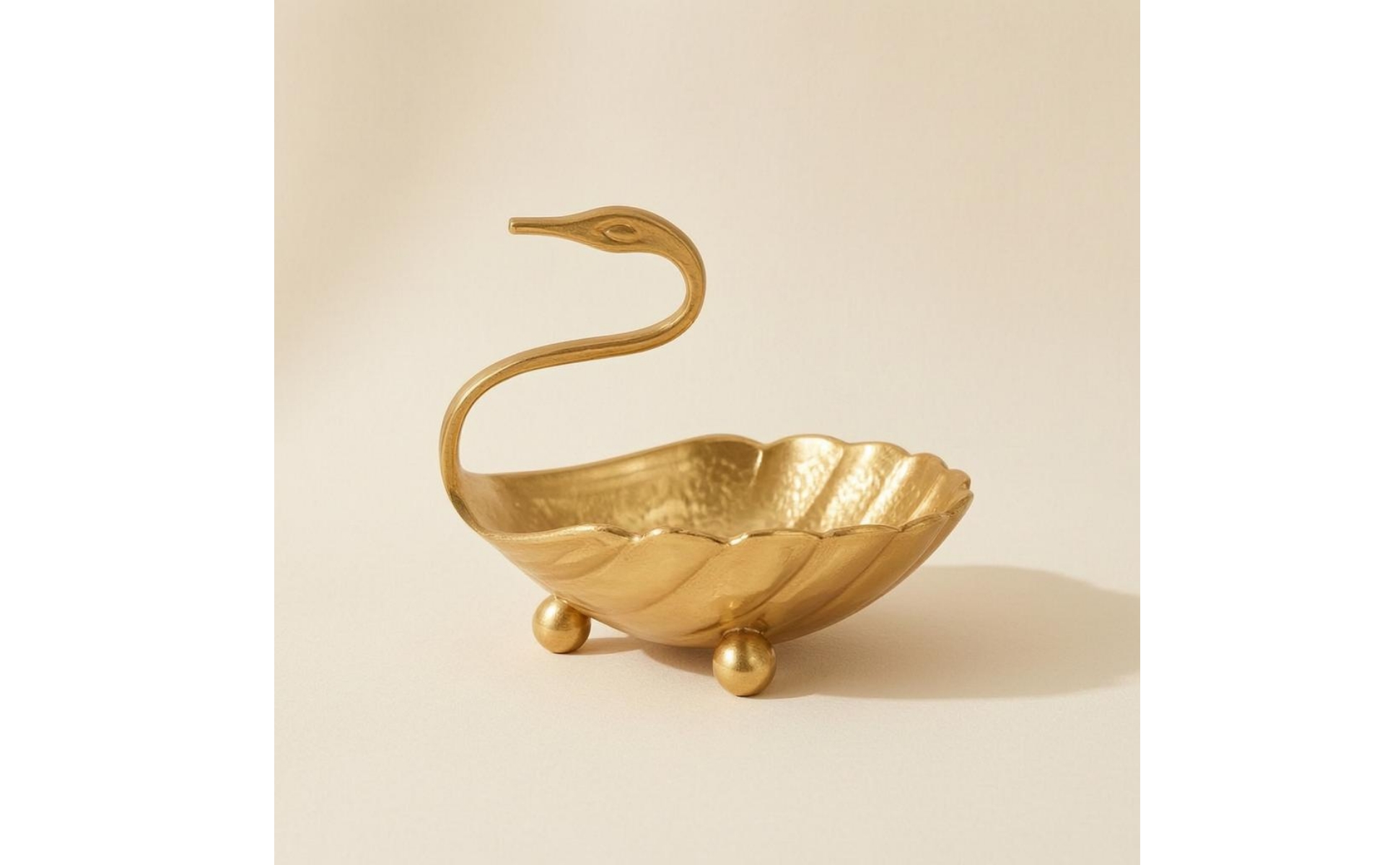 Swan Tray Brass Tray Curved Neck Handle