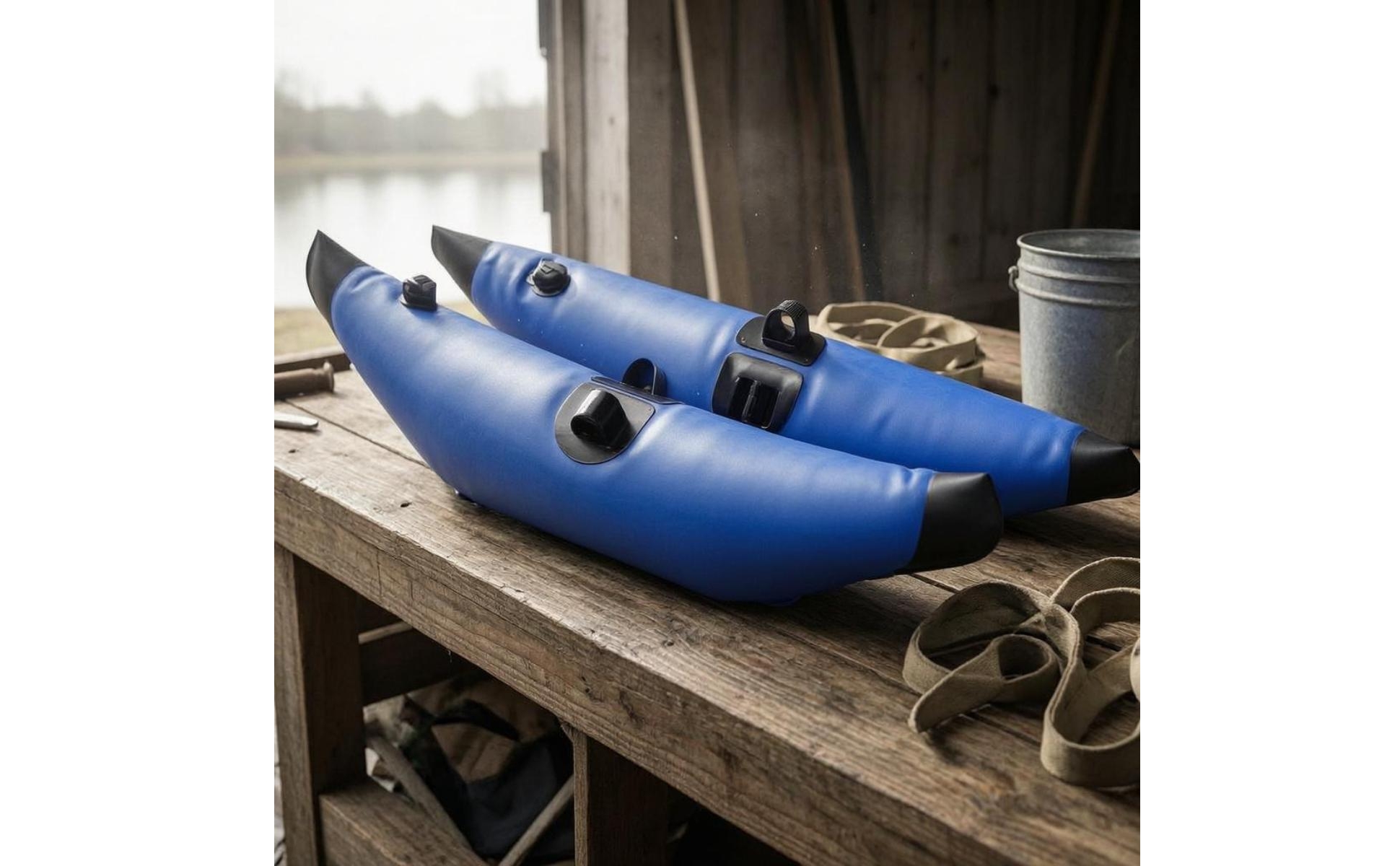 2 Pieces Ponton Kayak Gonflable Tubulaire Gonflable de Kayak