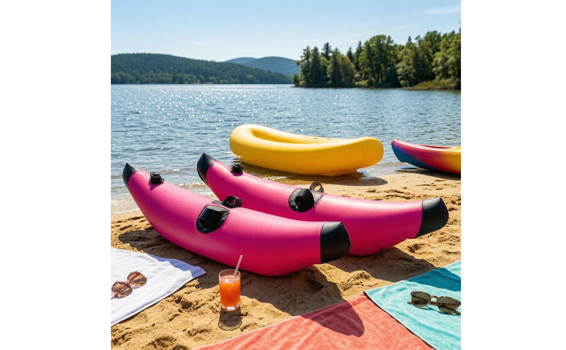 2 Pieces Ponton Kayak Gonflable Tubulaire Gonflable de Kayak