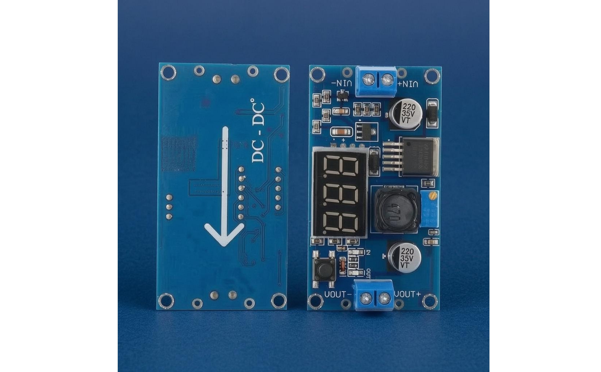 dc-dc-wandlerchip abwärtswandler mit voltmeter dc-dc-wandlerchip buck modul