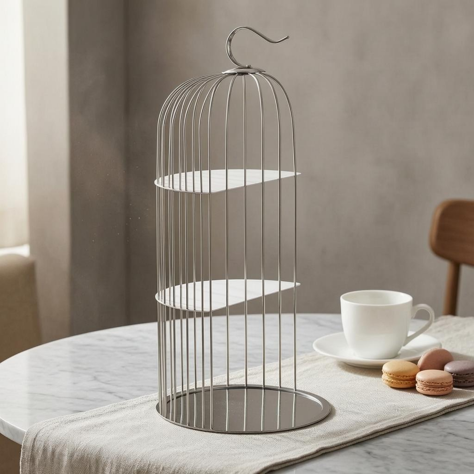 Avian Enclosure Pastry Stand Elegant Design Three-Tier Pastry Stand Sturdy