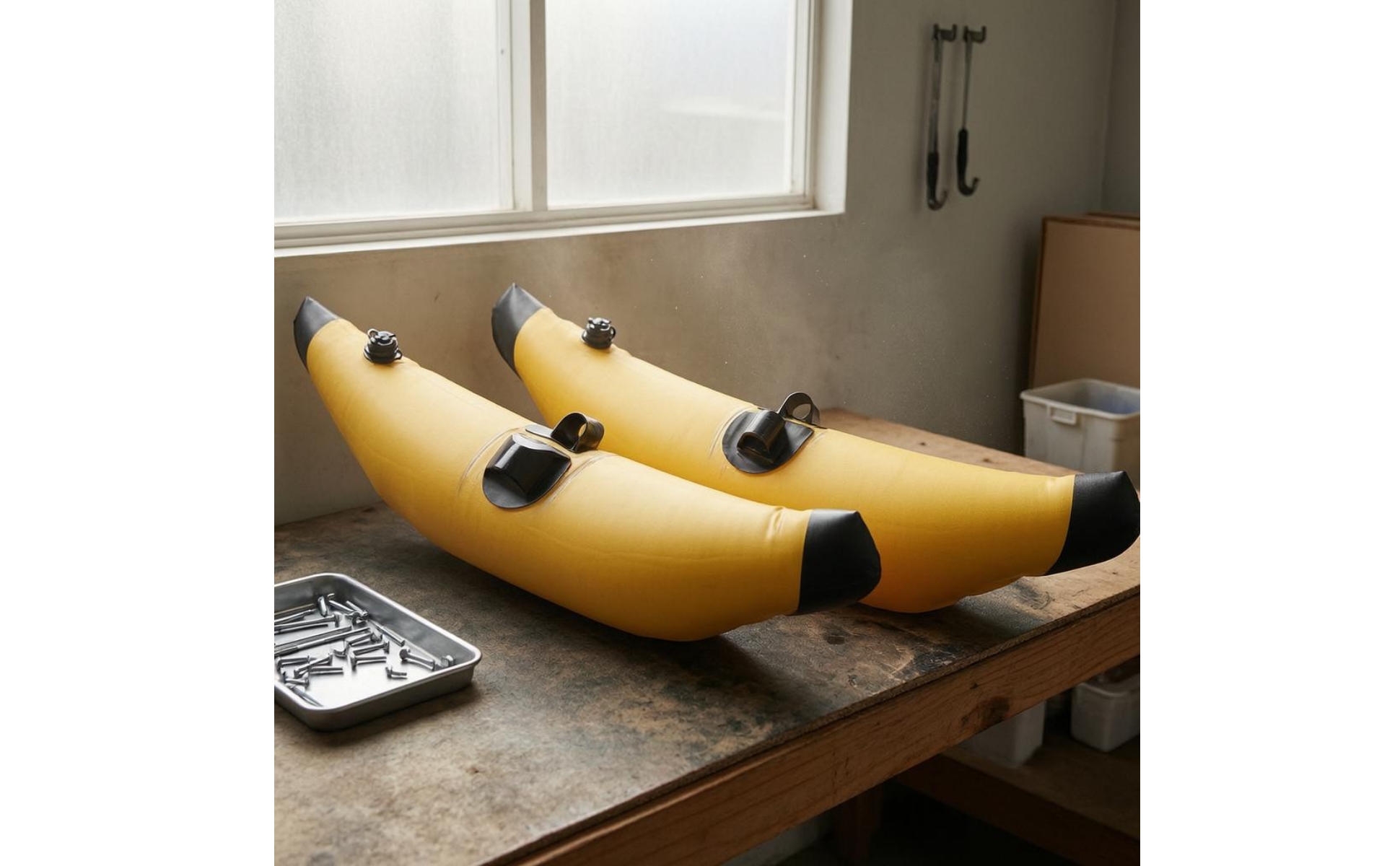 2 Pieces Ponton Kayak Gonflable Tubulaire Gonflable de Kayak