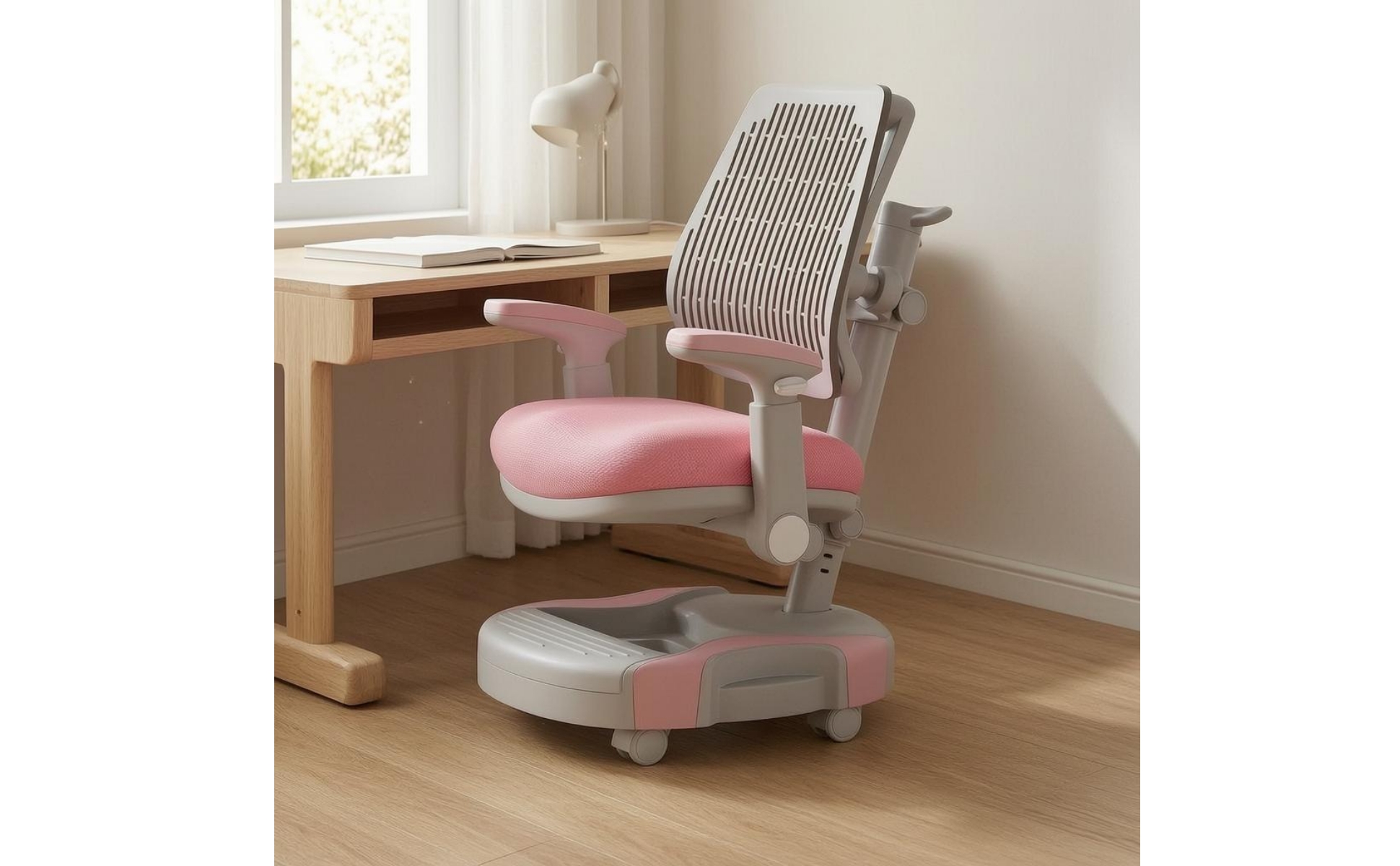 Adjustable Study Chair Padded Seat Kids Desk Chair Posture Support for Students