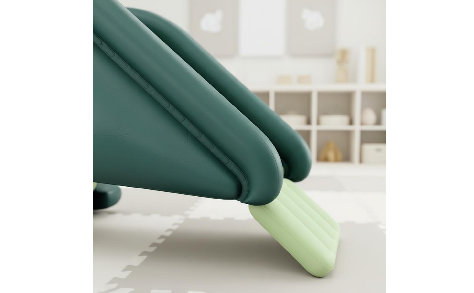 Inflatable Slide Foot Pump Included Kids Slide with Guardrail Wide Design