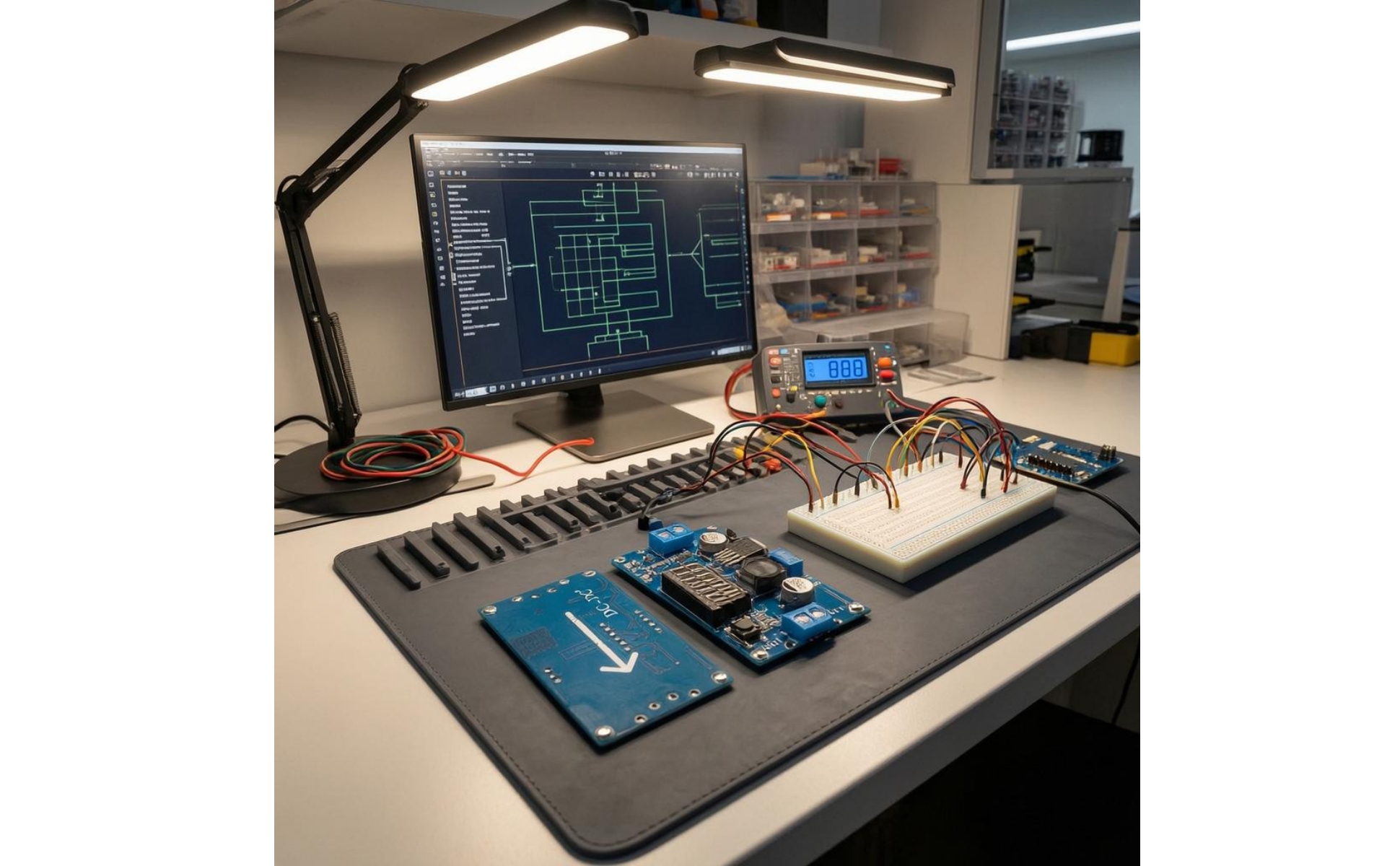 dc-dc-wandlerchip abwärtswandler mit voltmeter dc-dc-wandlerchip buck modul