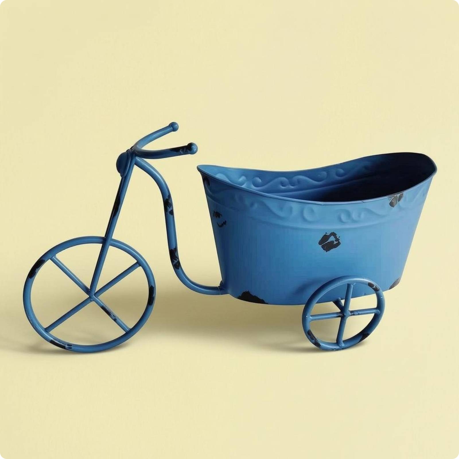 Metal Tricycle Planter Vintage-Style Metal Flower Pot Carrier Iron