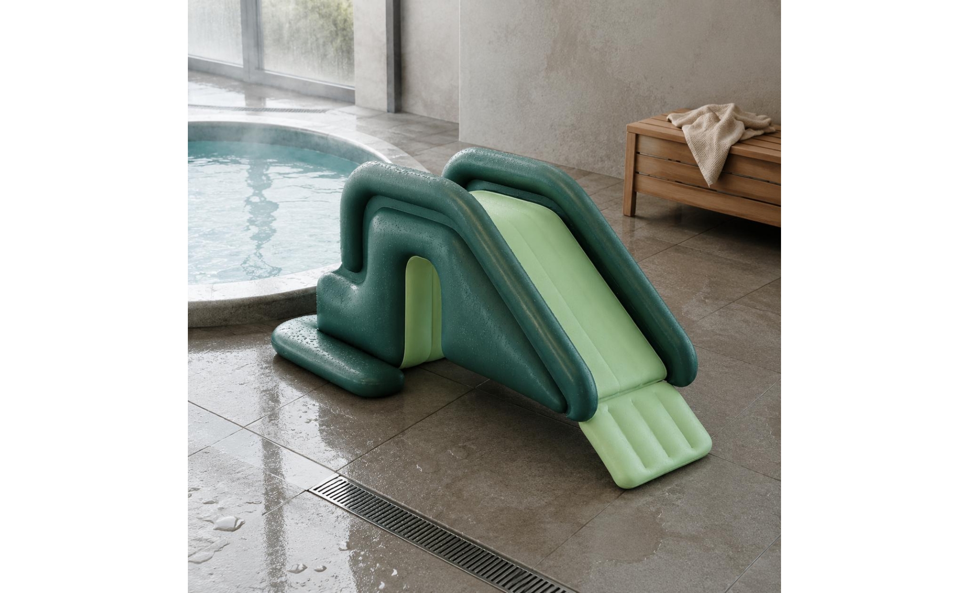 Inflatable Slide Foot Pump Included Kids Slide with Guardrail Wide Design