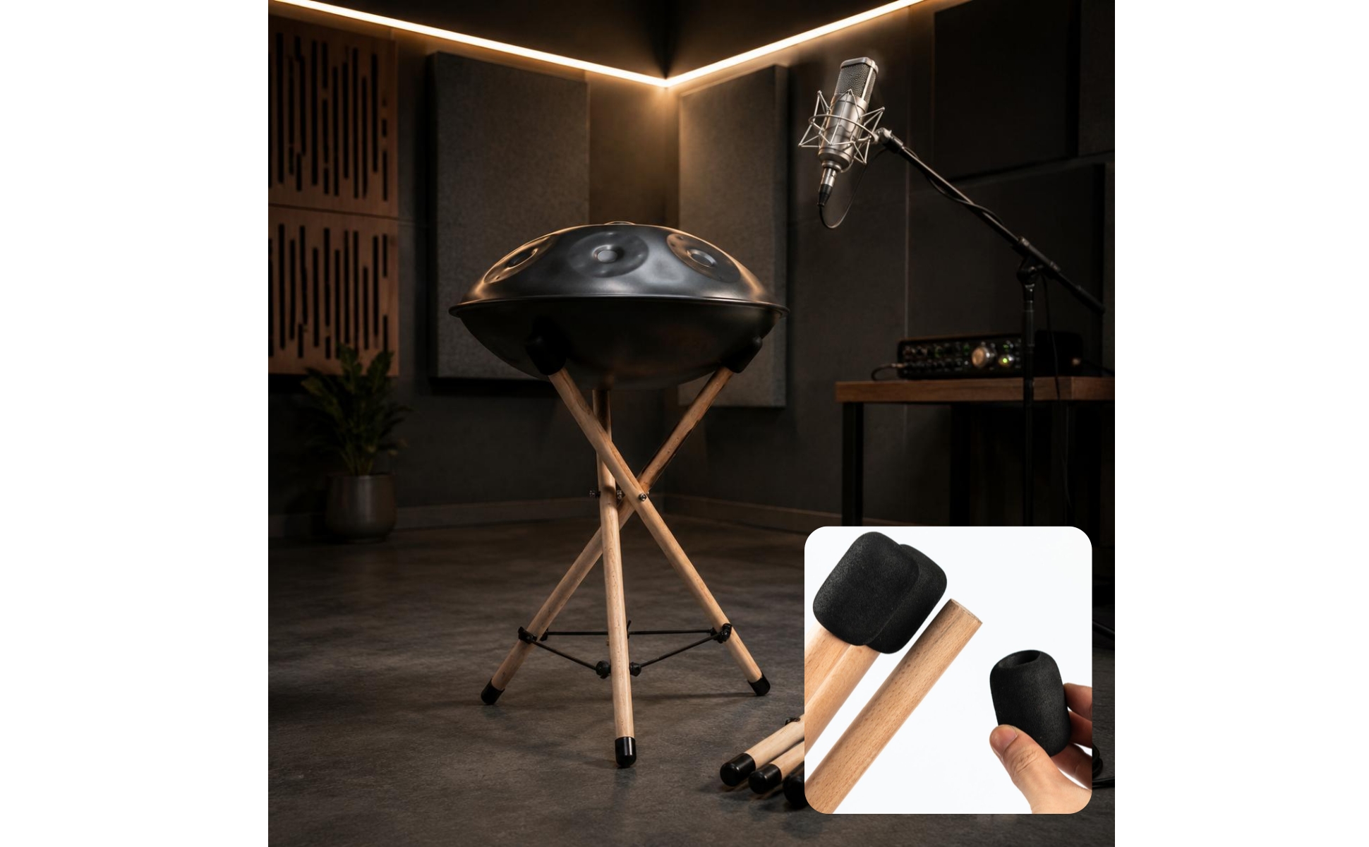 Folding Wooden Handpan Stand Foldable Handpan Stand Stable Support