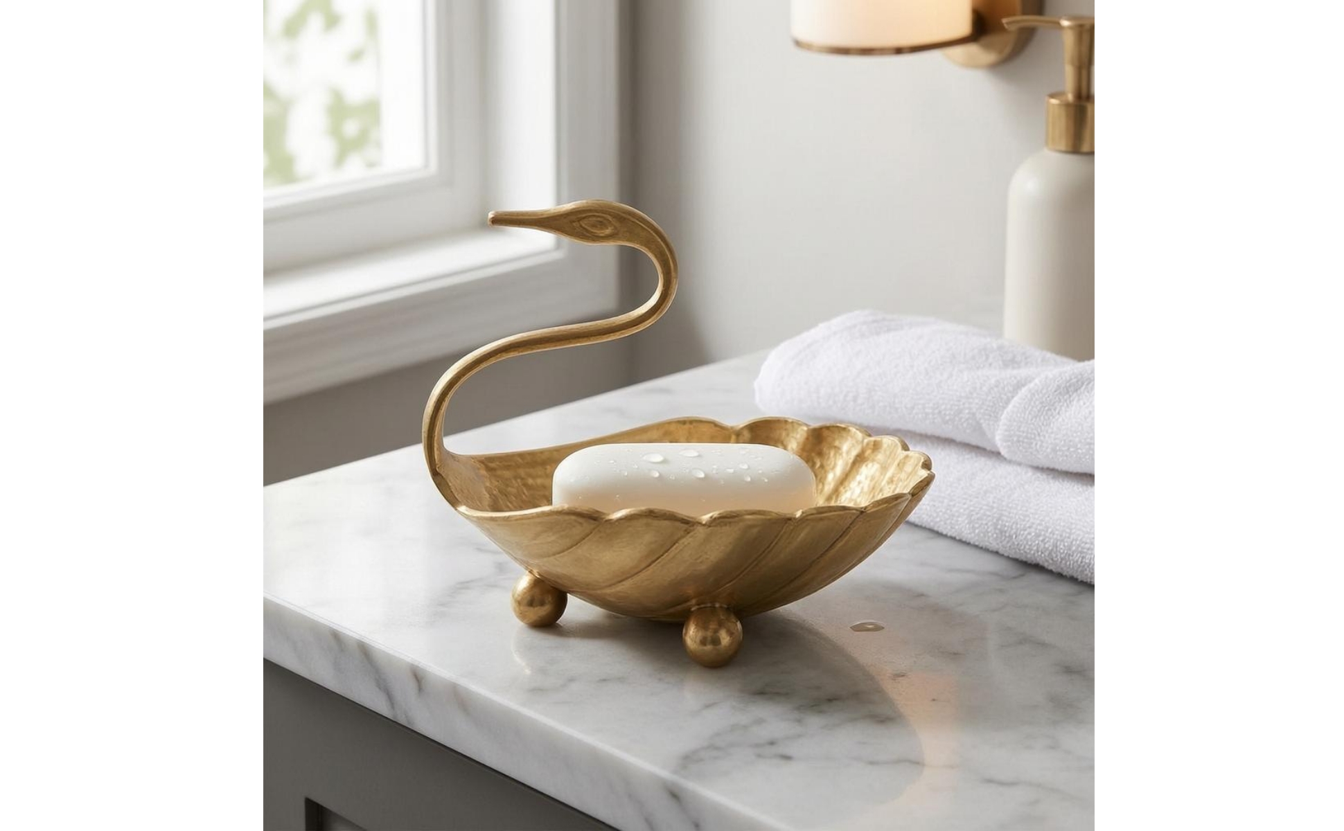 Swan Tray Brass Tray Curved Neck Handle