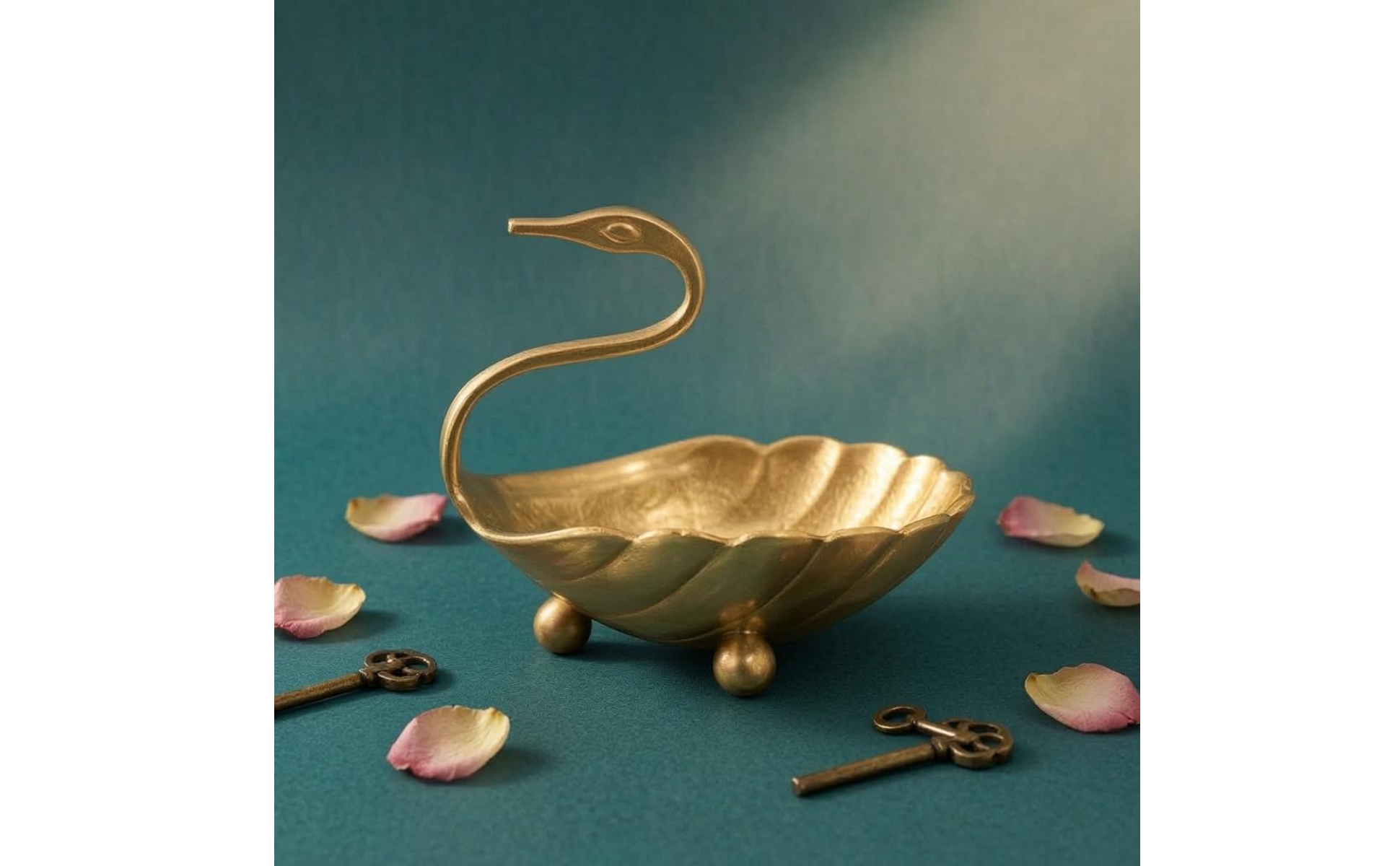 Swan Tray Brass Tray Curved Neck Handle