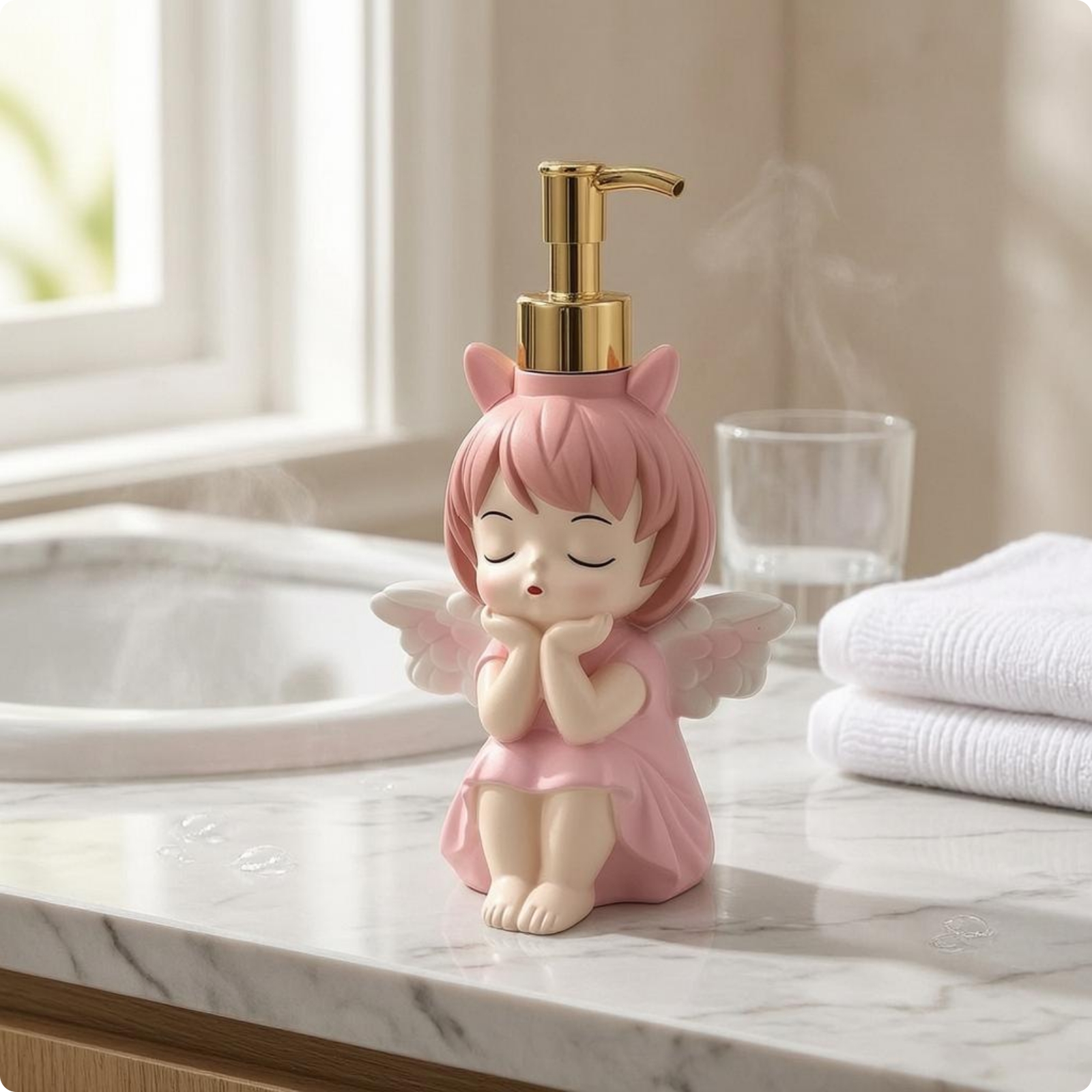 Engels-Seifenspender Angel-Design Lotionspender Pumpspender für Badezimmer