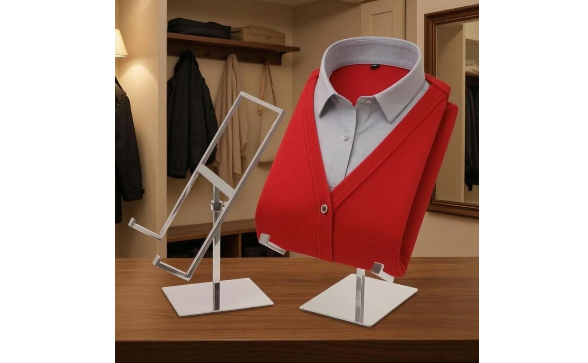 Shirt Display Stand Square Base Adjustable Shirt Stand Freestanding