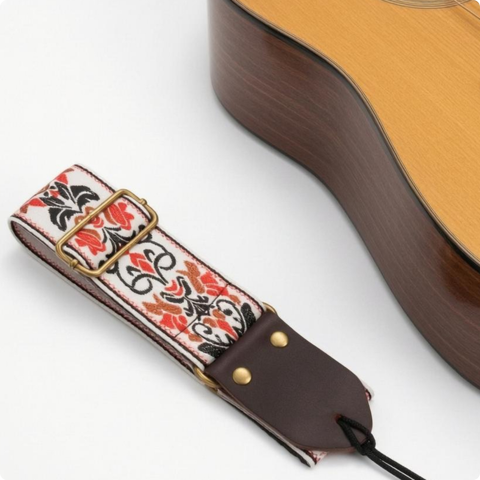 Embroidered Guitar Strap Wide Guitar Strap Long-Lasting Stitching